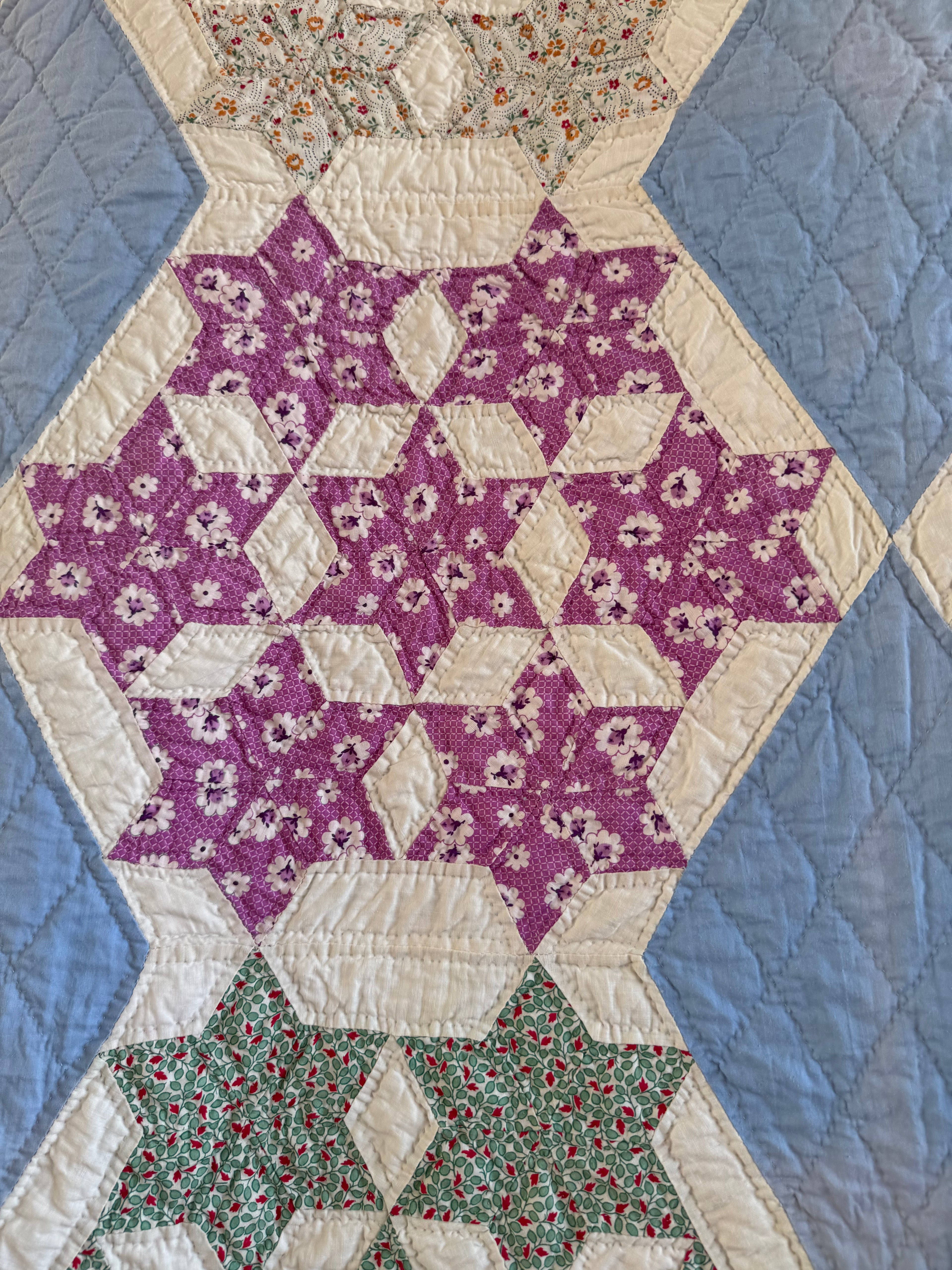 Vintage Blue Seven Sister's Quilt **SOLD**