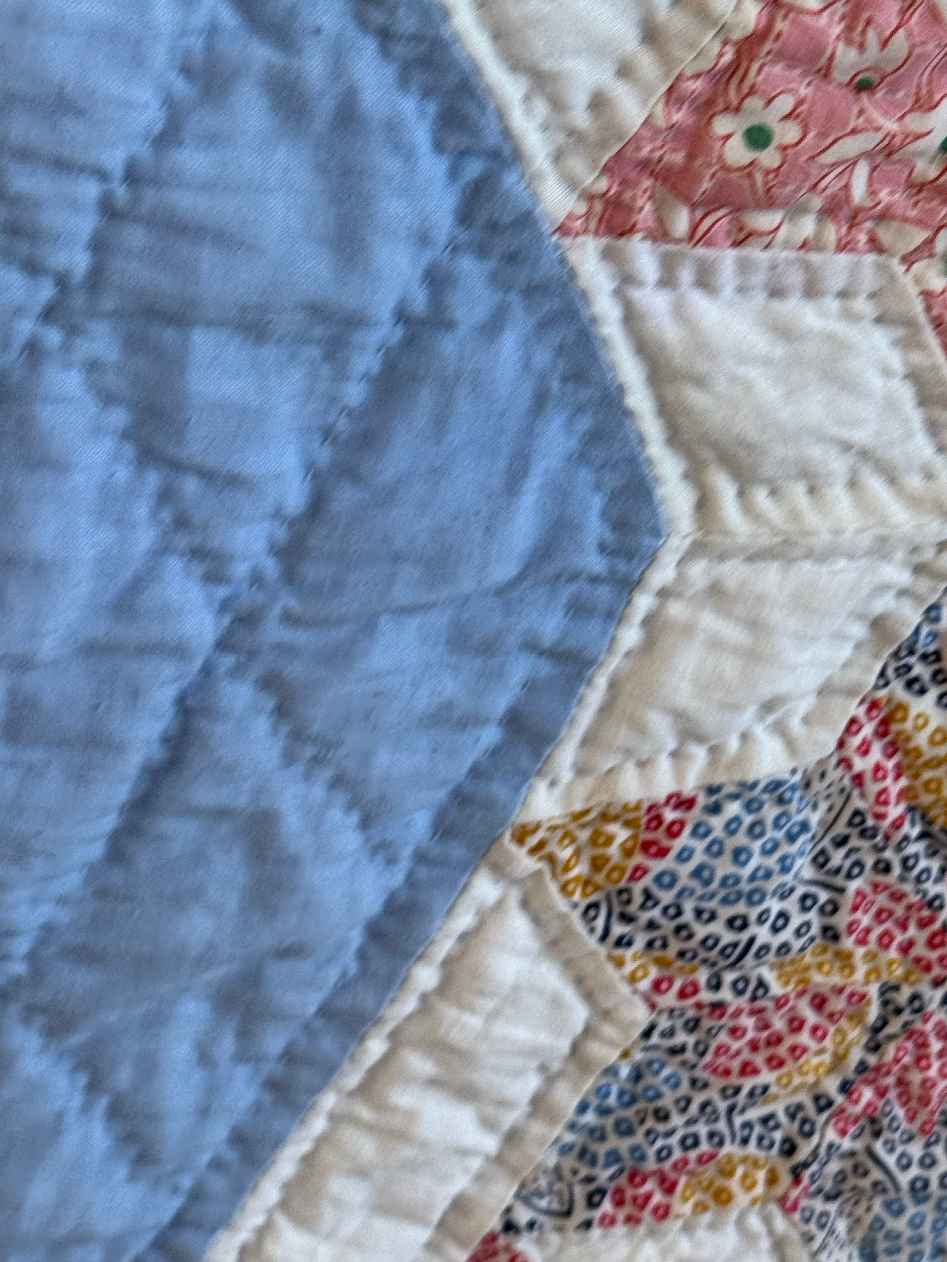 Vintage Blue Seven Sister's Quilt **SOLD**