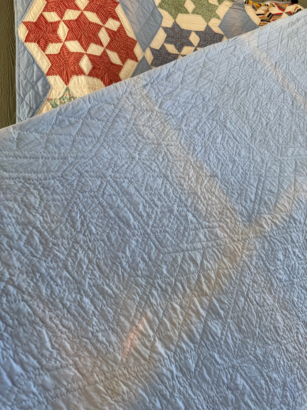 Vintage Blue Seven Sister's Quilt **SOLD**