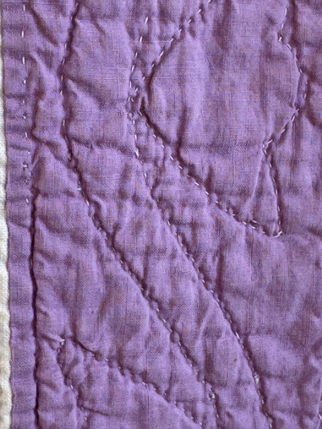 Vintage Purple Flower Basket Embroidered Quilt  **SOLD**