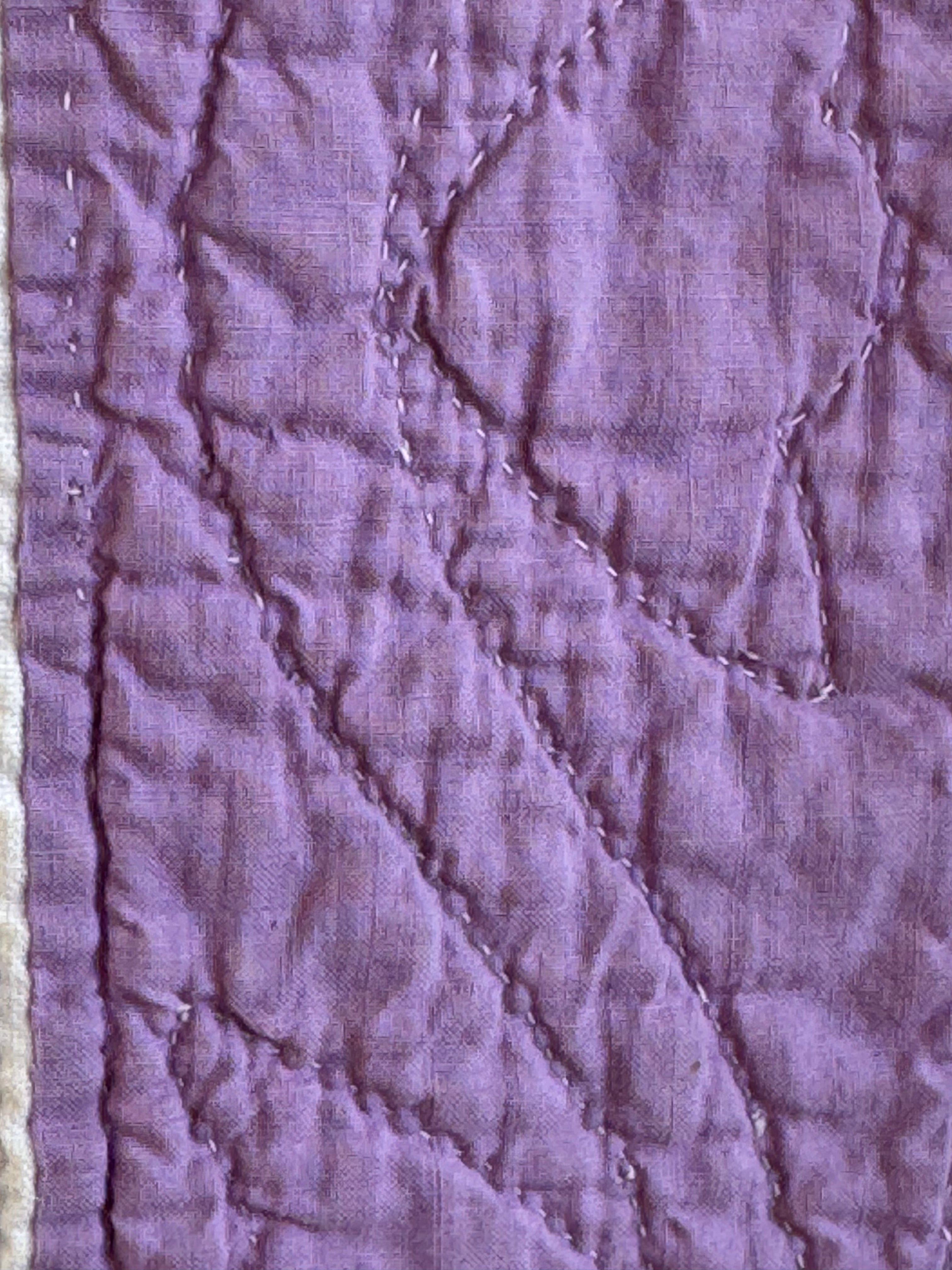 Vintage Purple Flower Basket Embroidered Quilt  **SOLD**