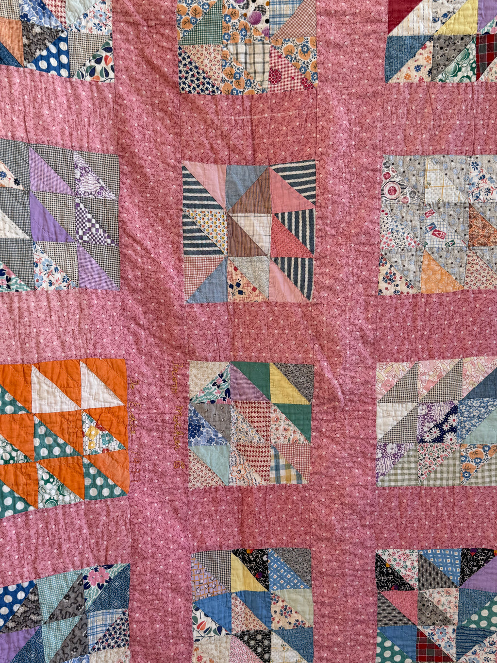 Vintage Edie's Quilt - Inscription with date