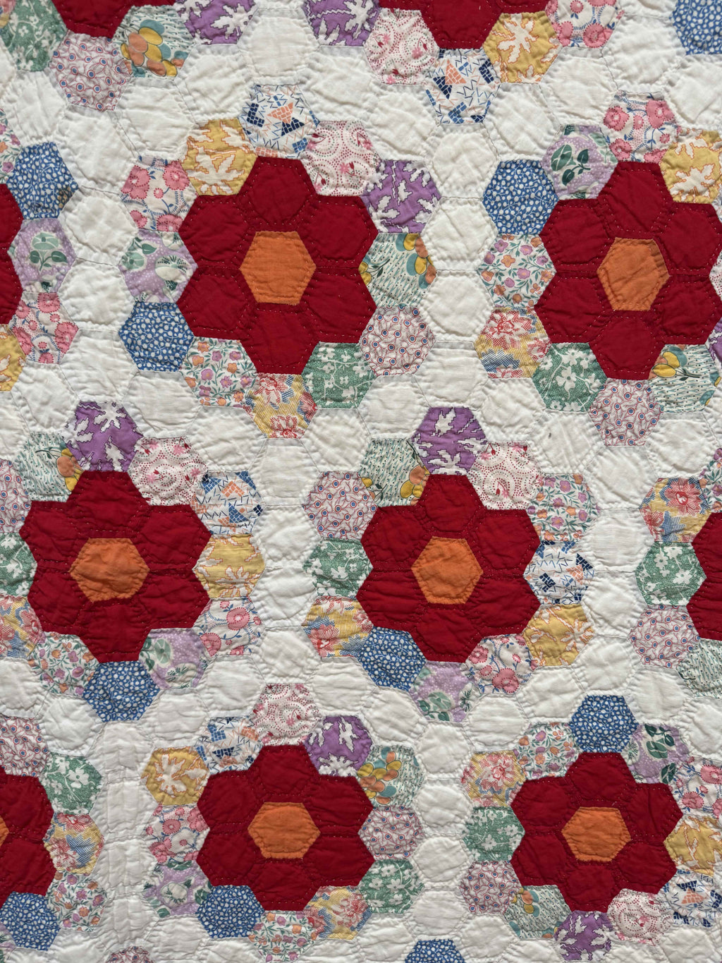 Vintage Quilt Grandmother's Flower Garden