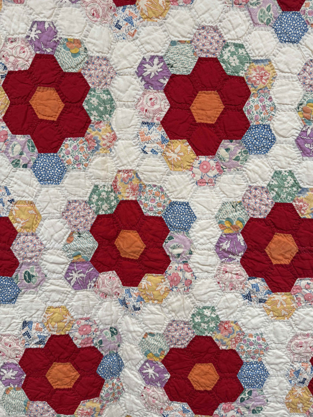 Vintage Quilt Grandmother's Flower Garden