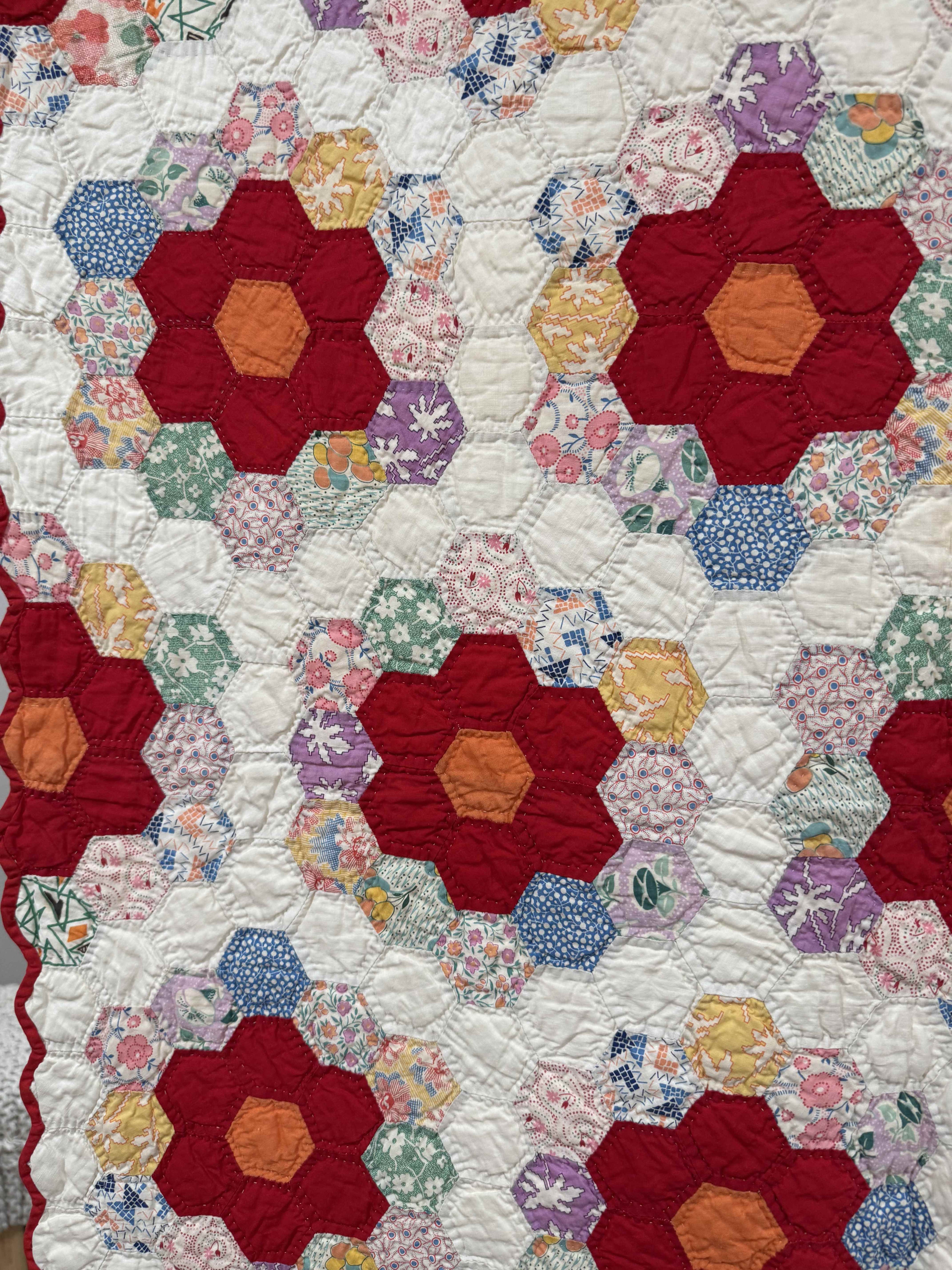 Vintage Quilt Grandmother's Flower Garden