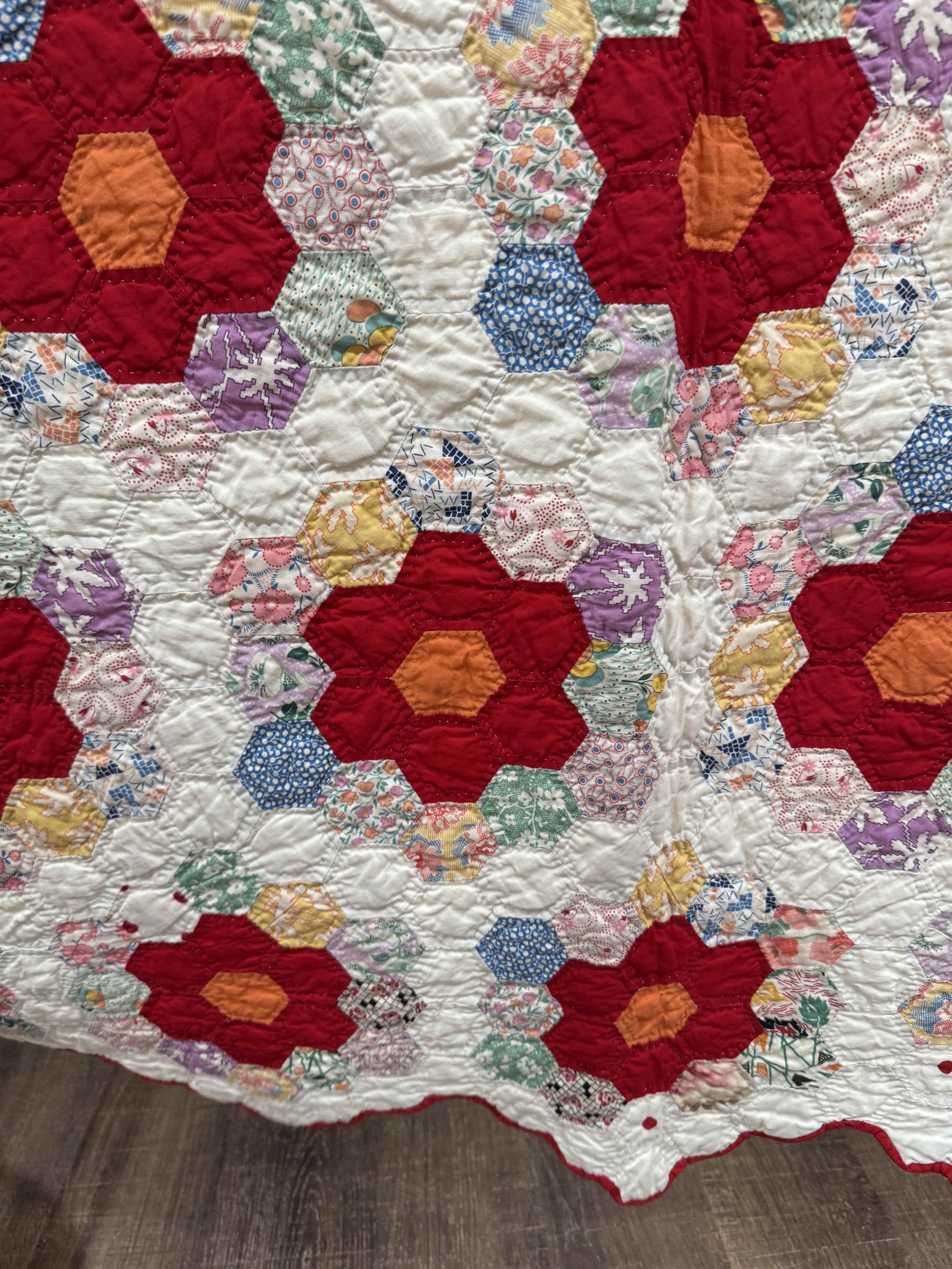 Vintage Quilt Grandmother's Flower Garden