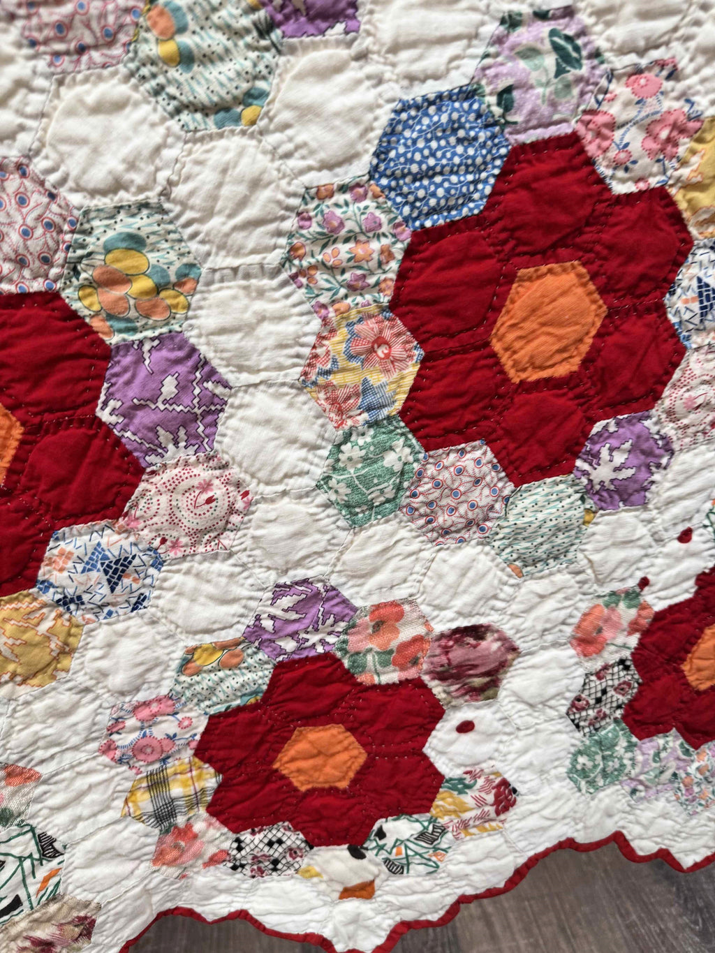 Vintage Quilt Grandmother's Flower Garden