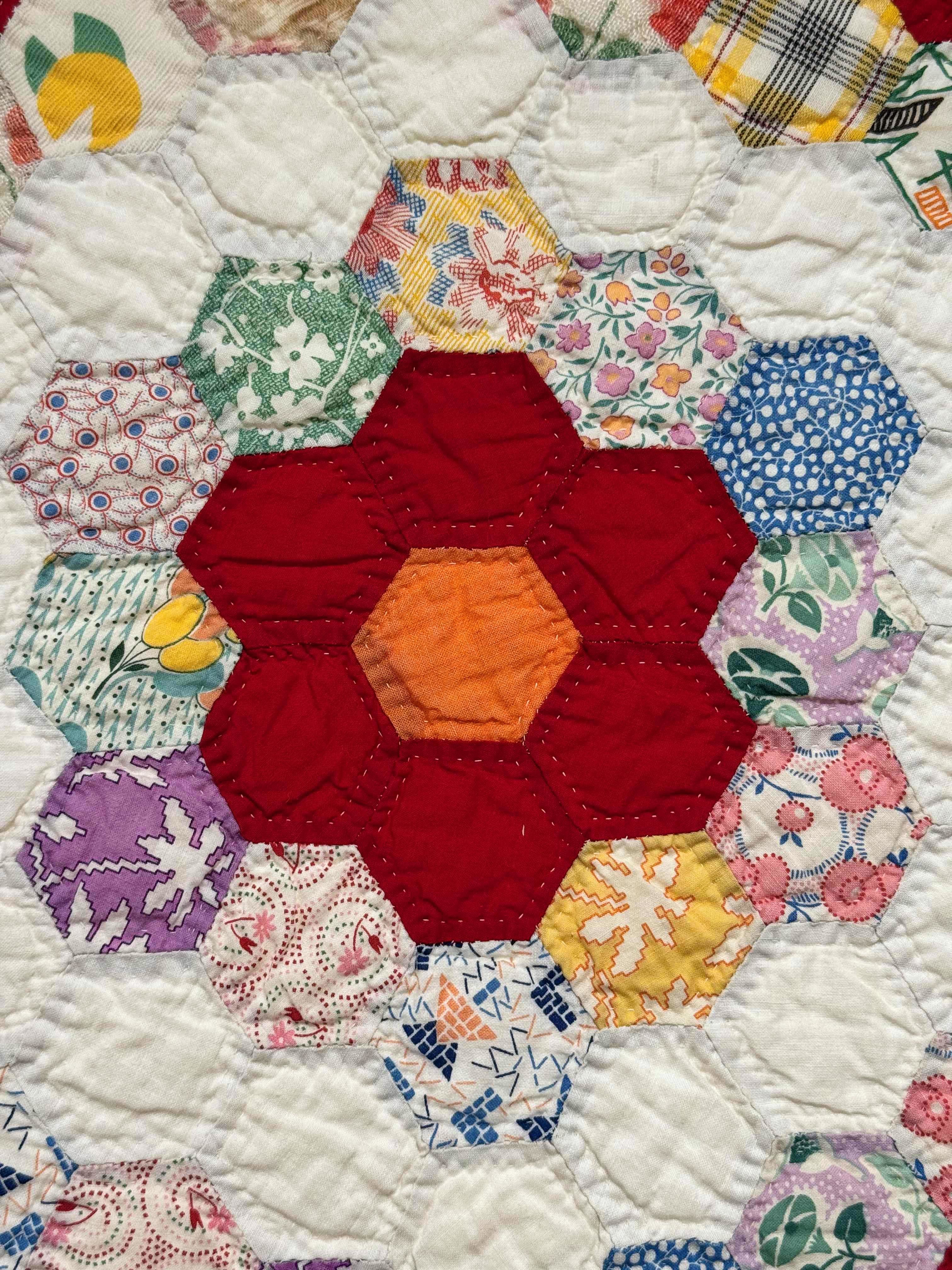 Vintage Quilt Grandmother's Flower Garden
