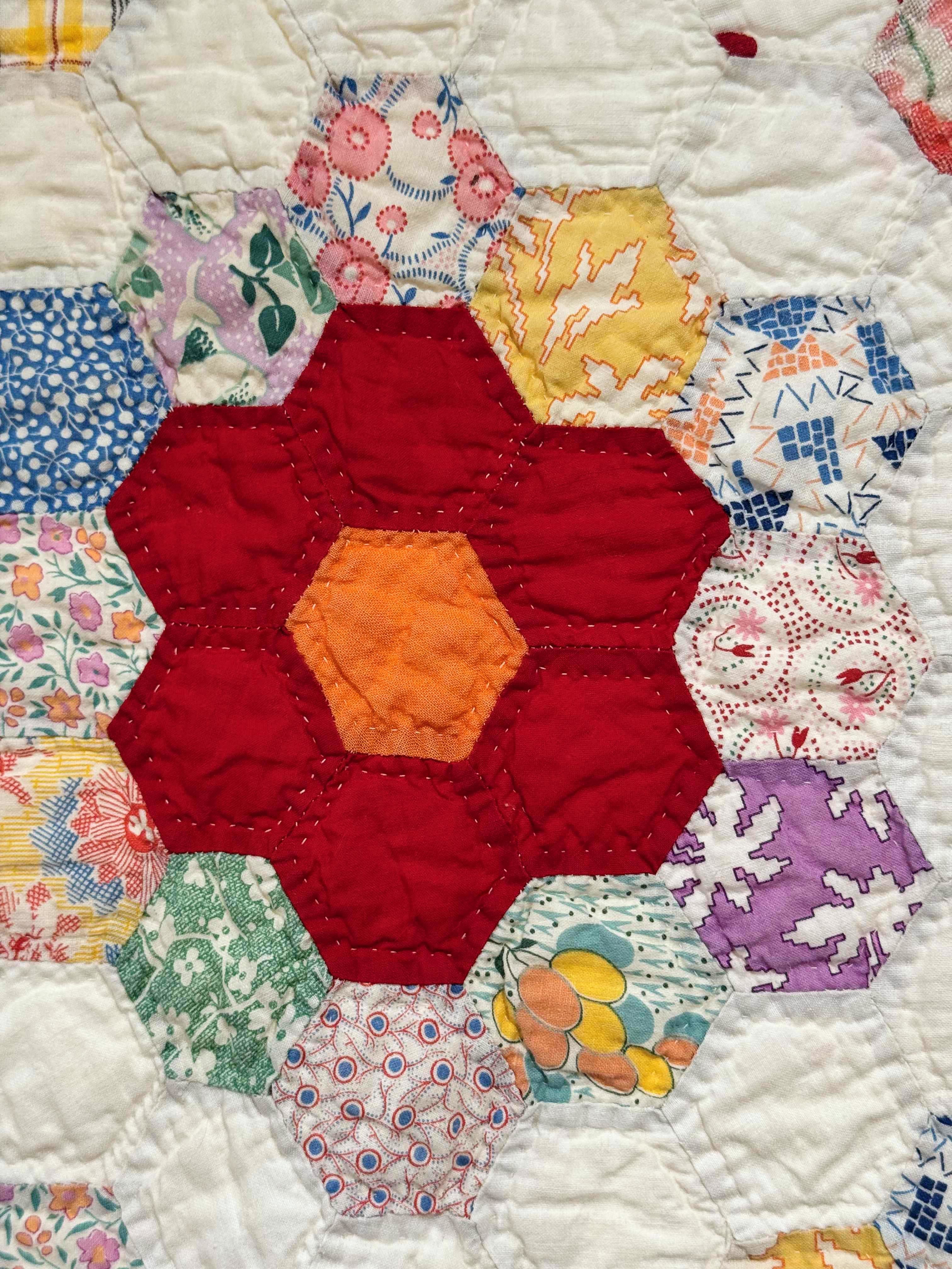 Vintage Quilt Grandmother's Flower Garden