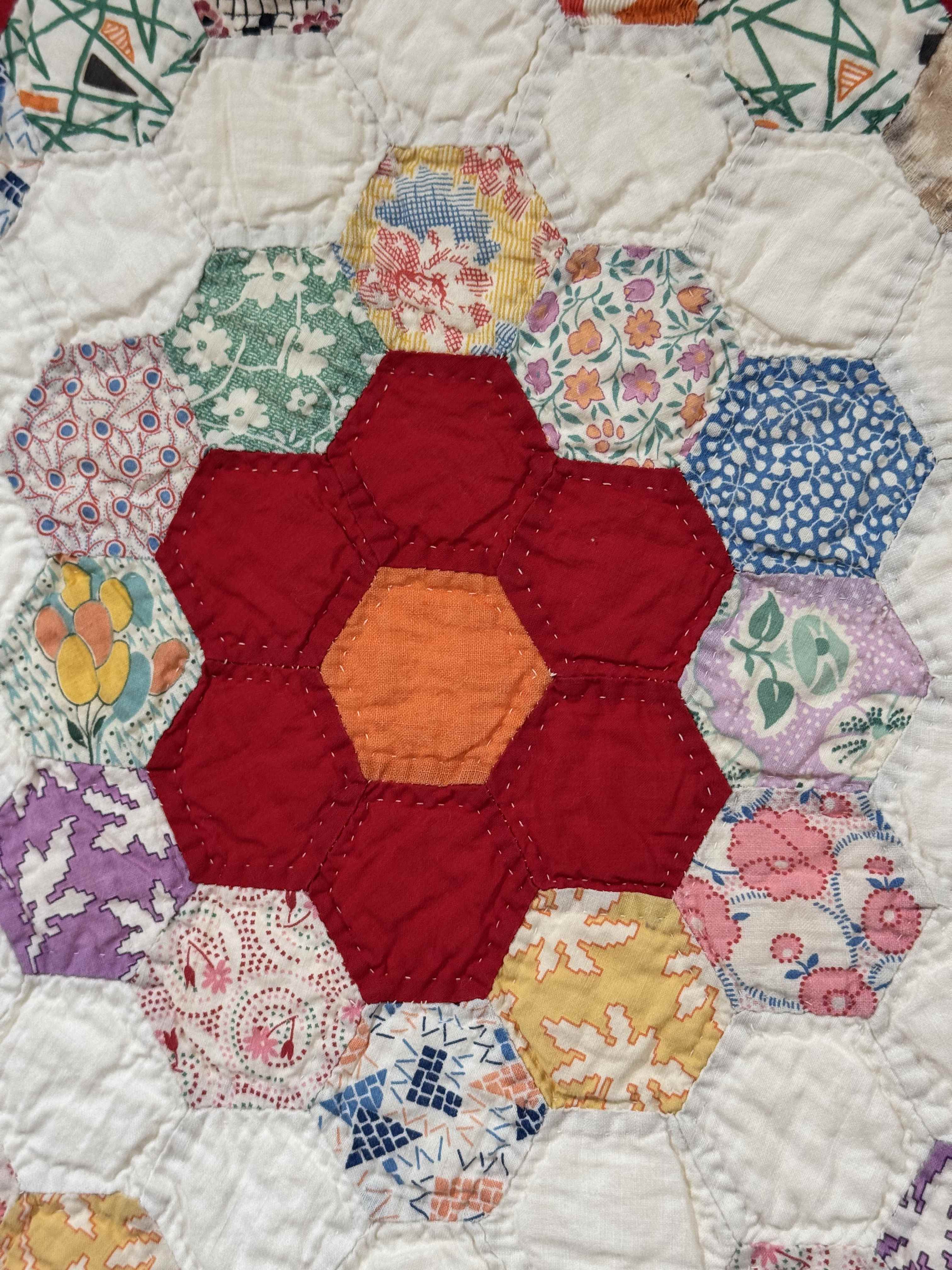 Vintage Quilt Grandmother's Flower Garden