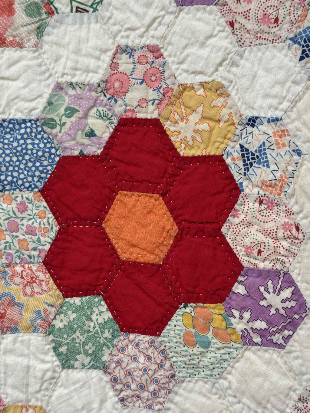 Vintage Quilt Grandmother's Flower Garden