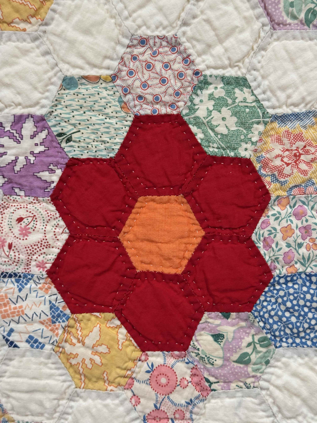 Vintage Quilt Grandmother's Flower Garden