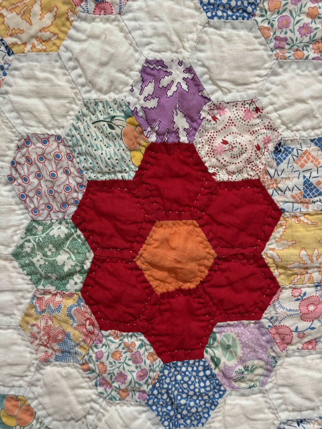 Vintage Quilt Grandmother's Flower Garden