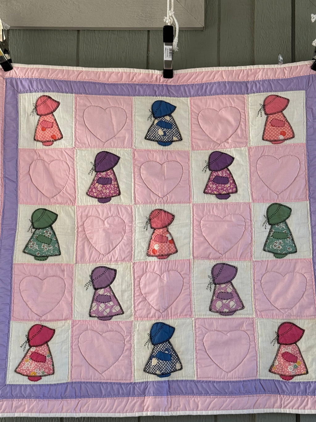 Pink Sunbonnet Sue Baby Quilt **SOLD**