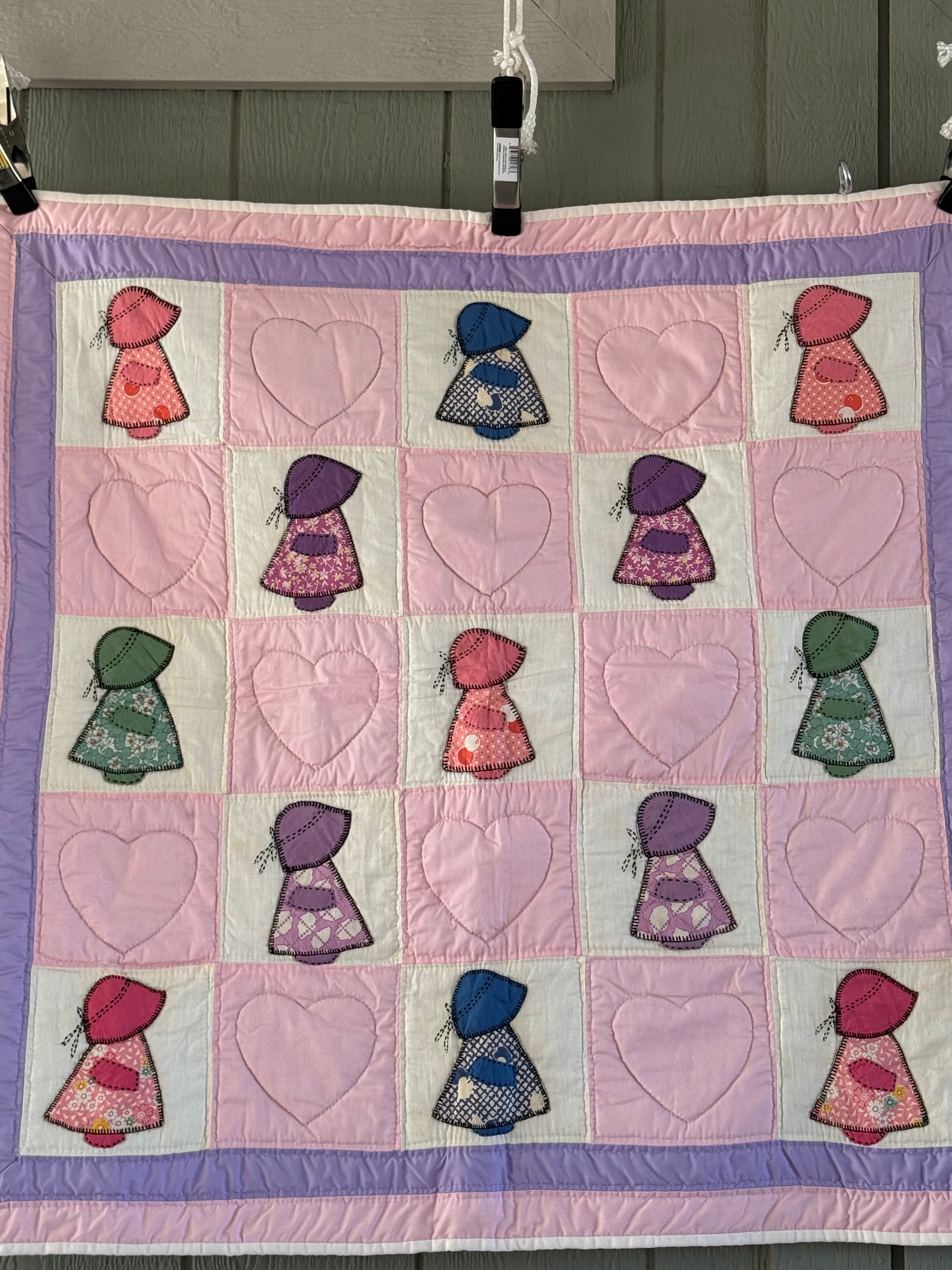 Pink Sunbonnet Sue Baby Quilt **SOLD**