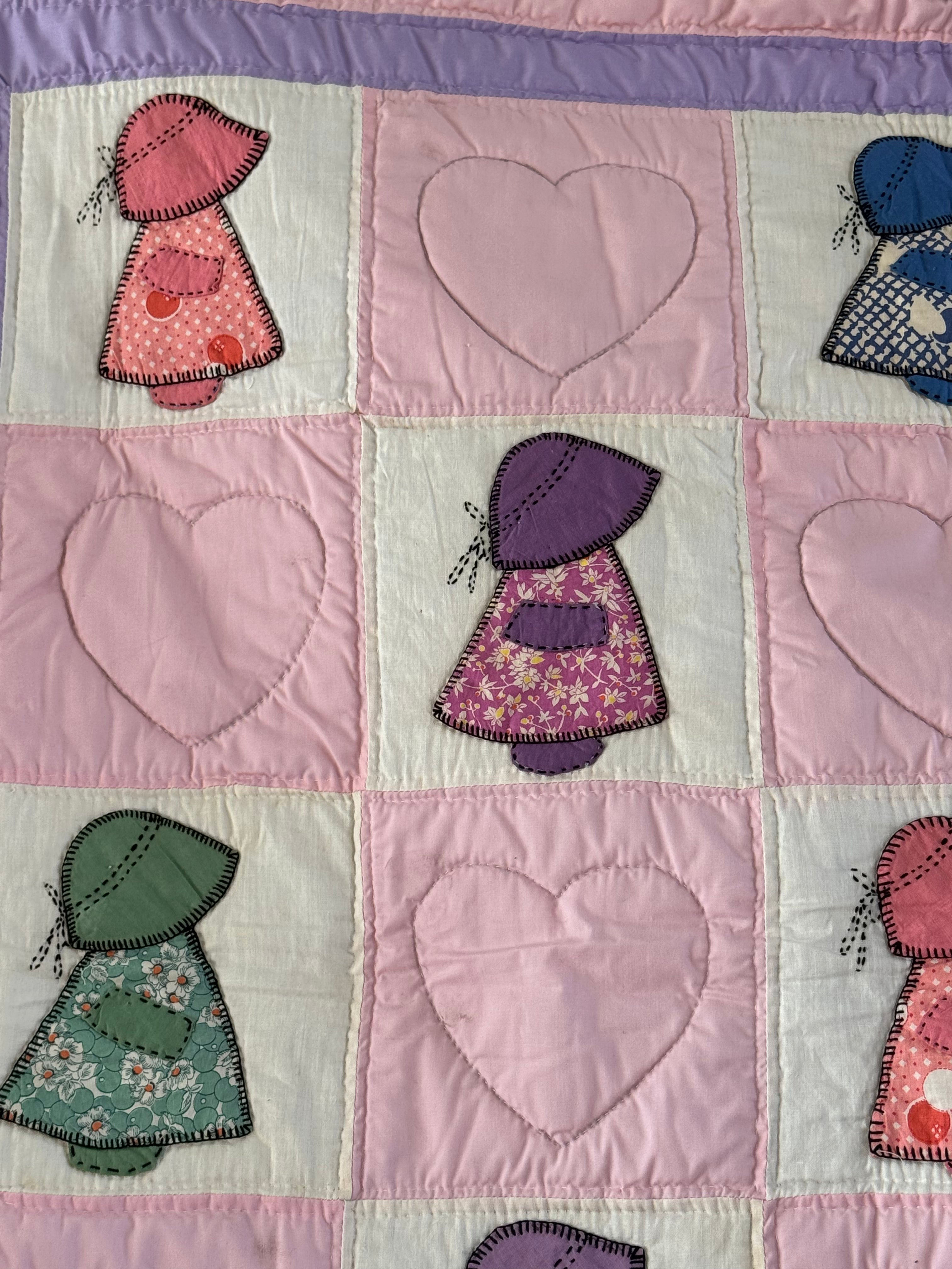 Pink Sunbonnet Sue Baby Quilt **SOLD**