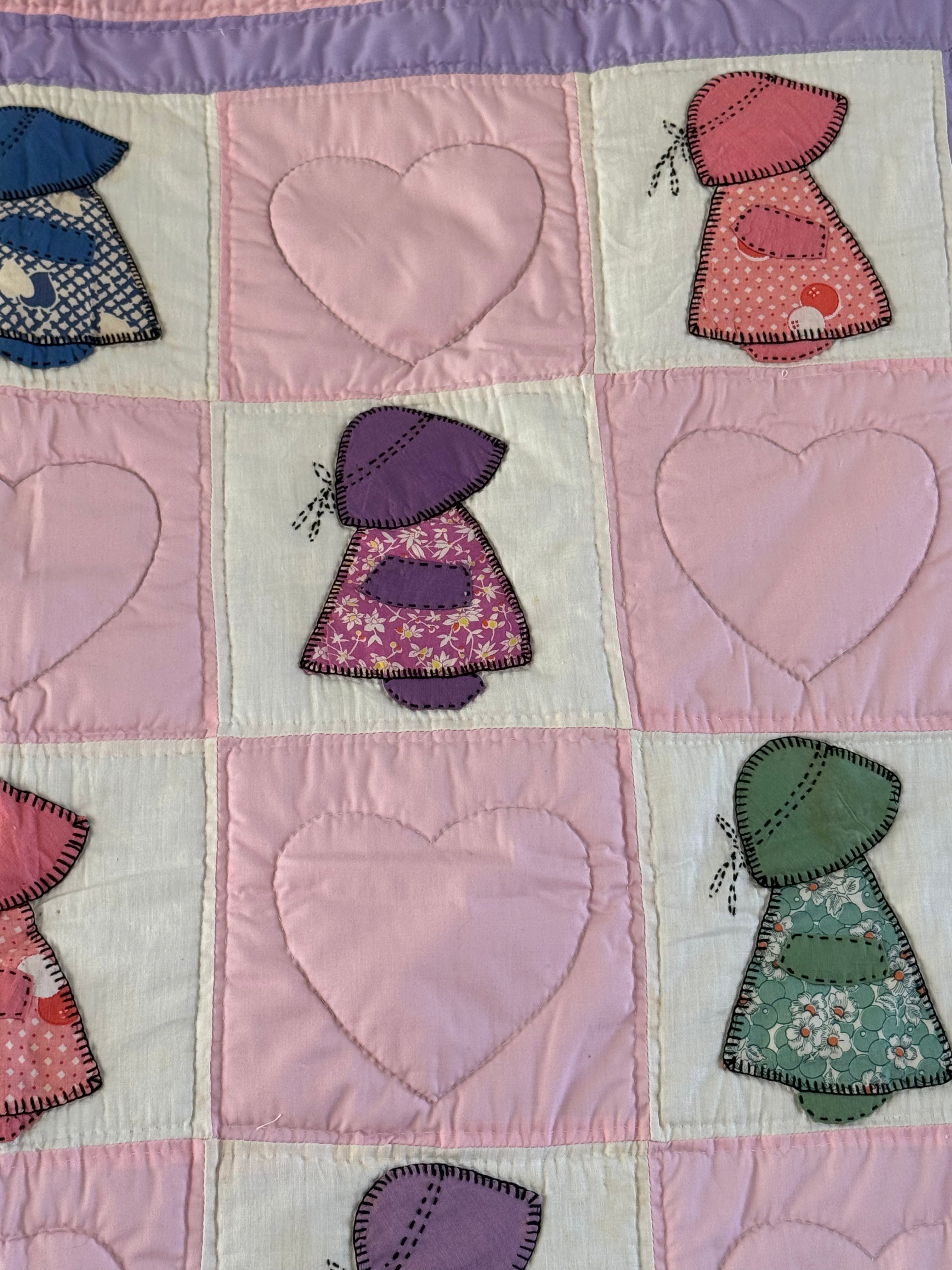 Pink Sunbonnet Sue Baby Quilt **SOLD**