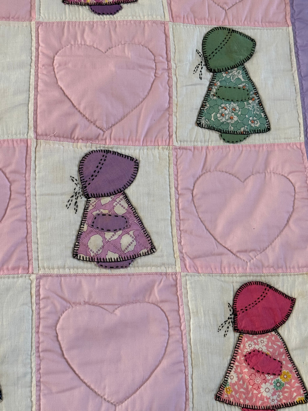 Pink Sunbonnet Sue Baby Quilt **SOLD**