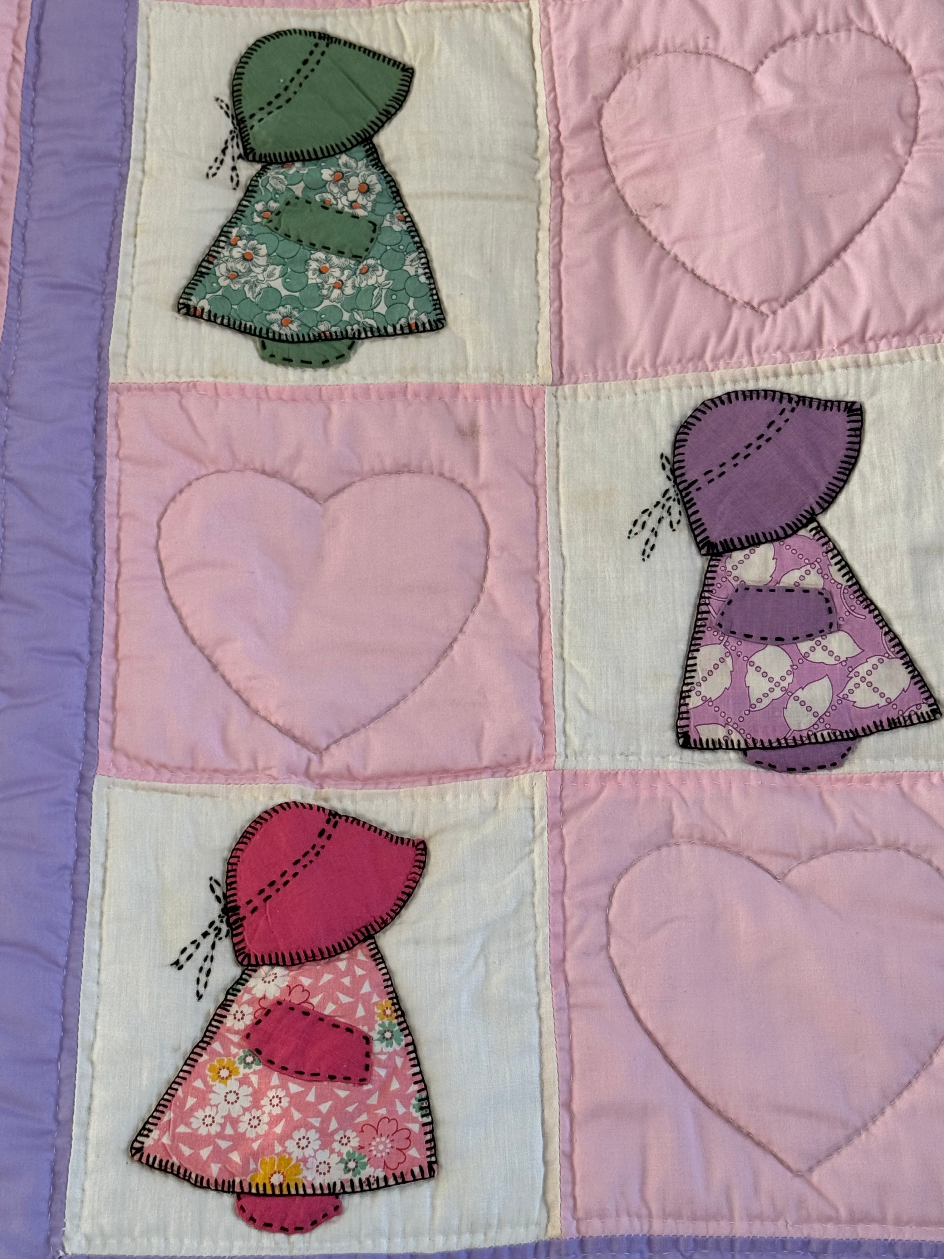Pink Sunbonnet Sue Baby Quilt **SOLD**