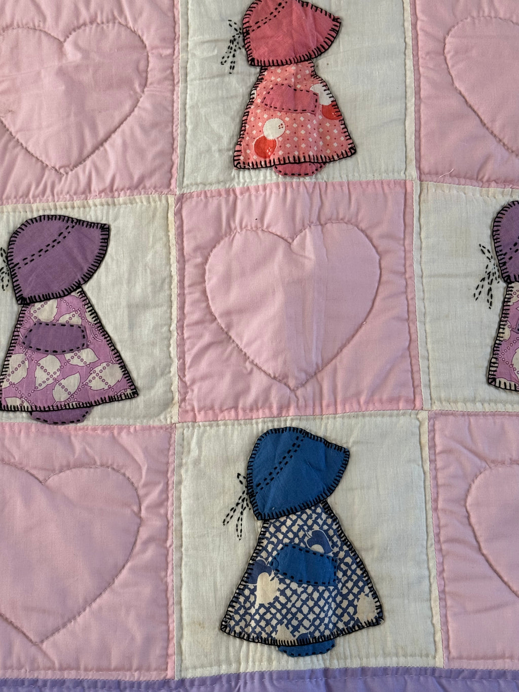 Pink Sunbonnet Sue Baby Quilt **SOLD**