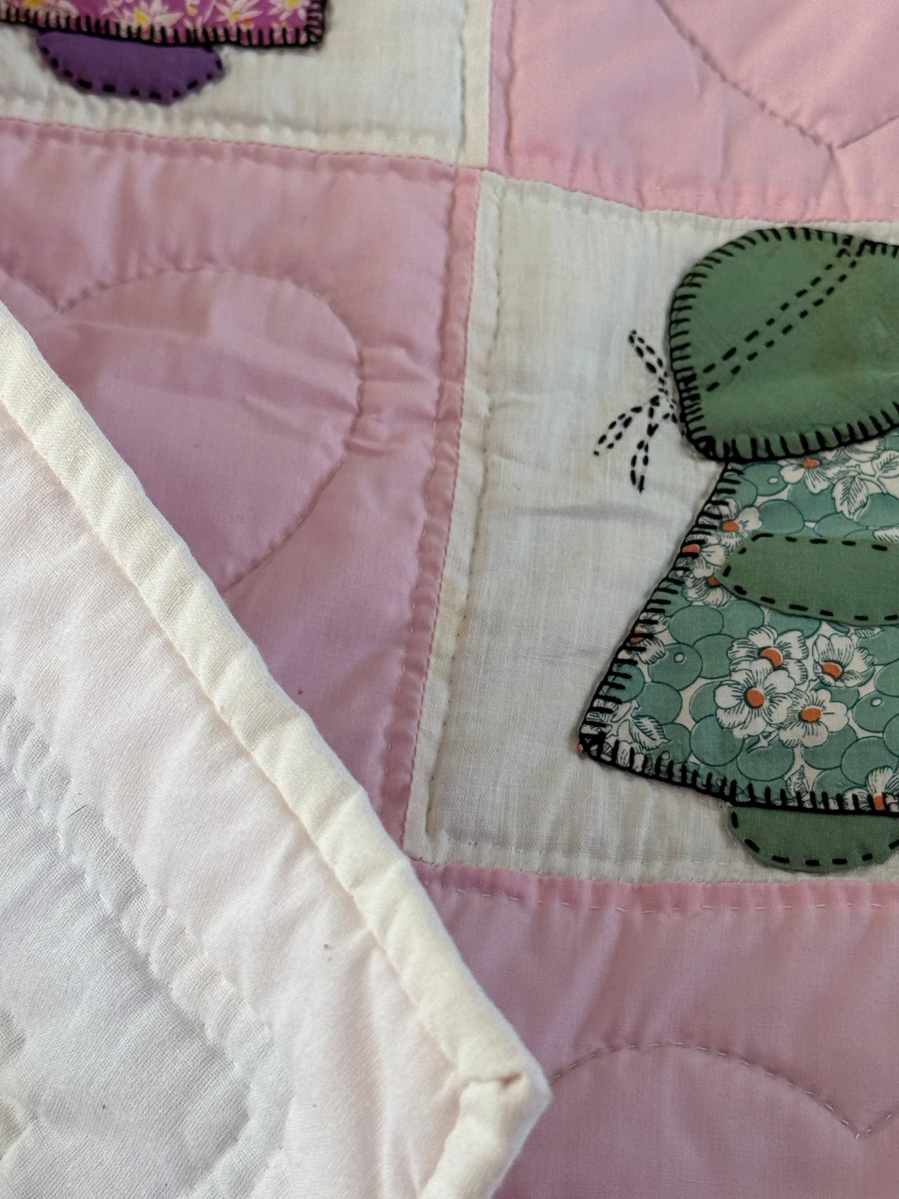 Pink Sunbonnet Sue Baby Quilt **SOLD**