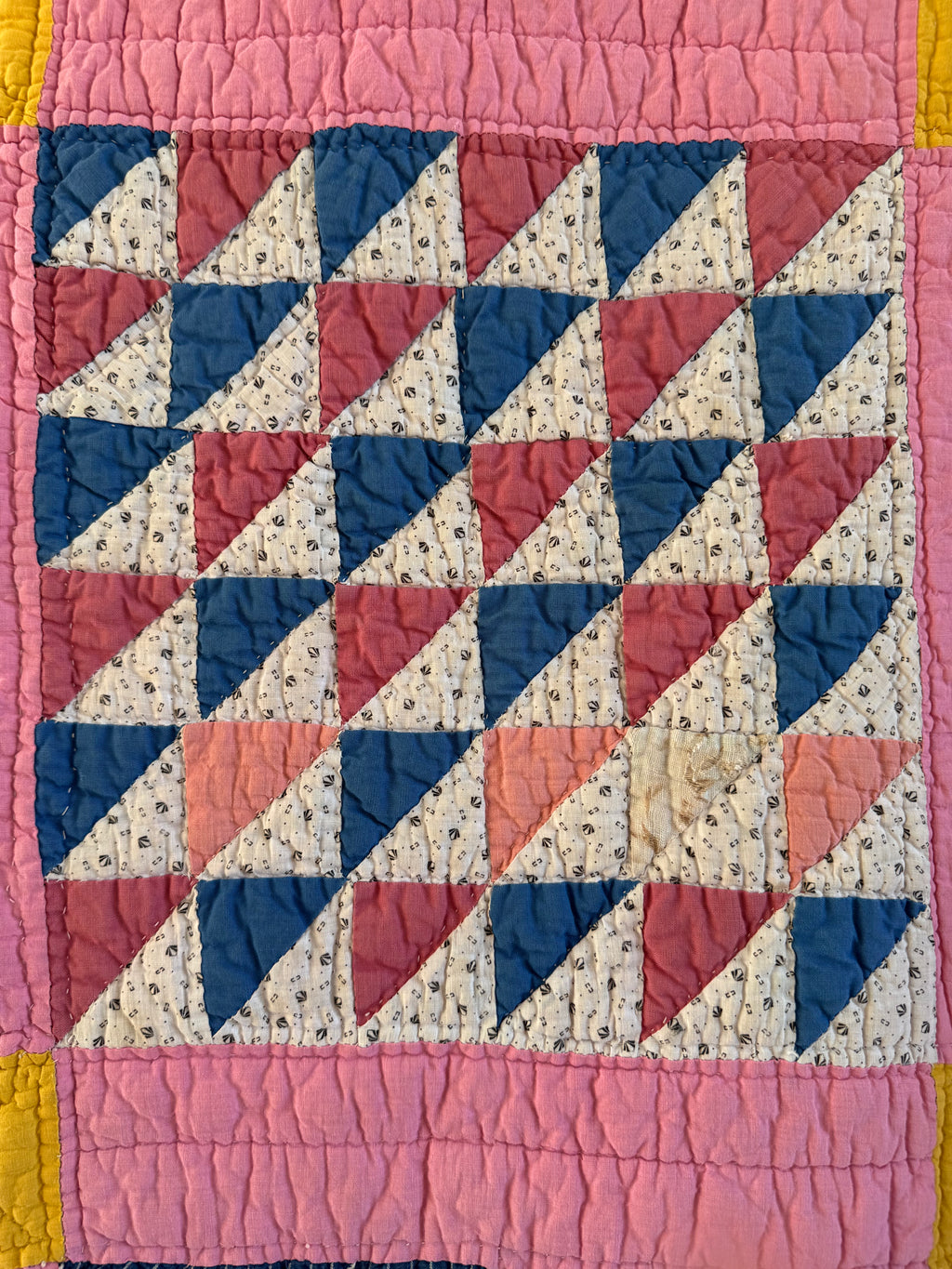 Antique Pink Flying Geese Variation Quilt