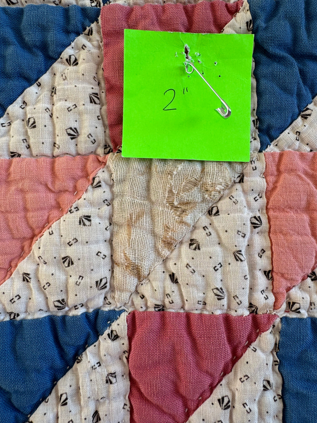 Antique Pink Flying Geese Variation Quilt
