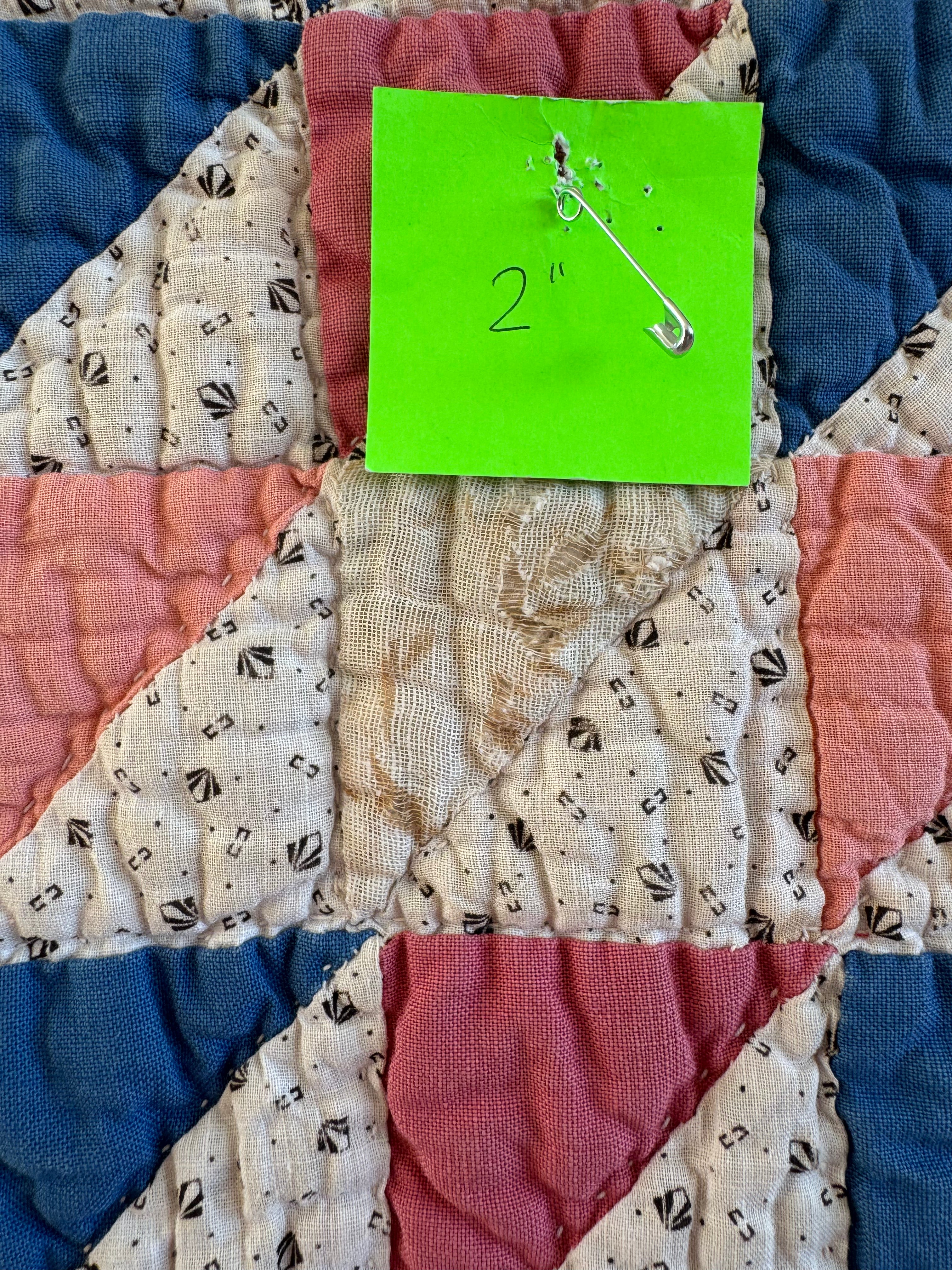 Antique Pink Flying Geese Variation Quilt