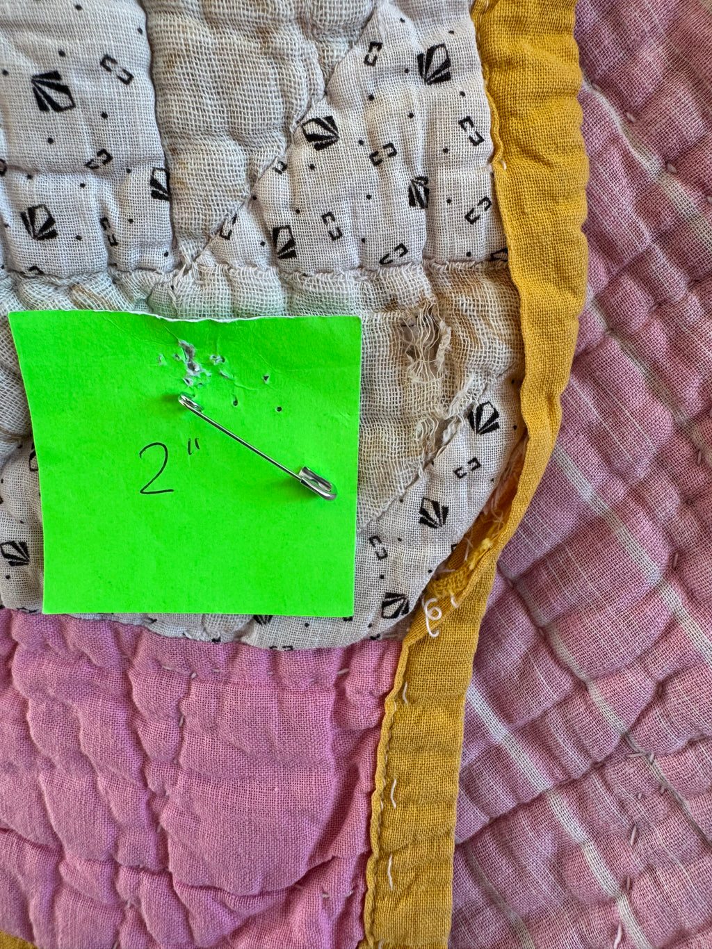 Antique Pink Flying Geese Variation Quilt