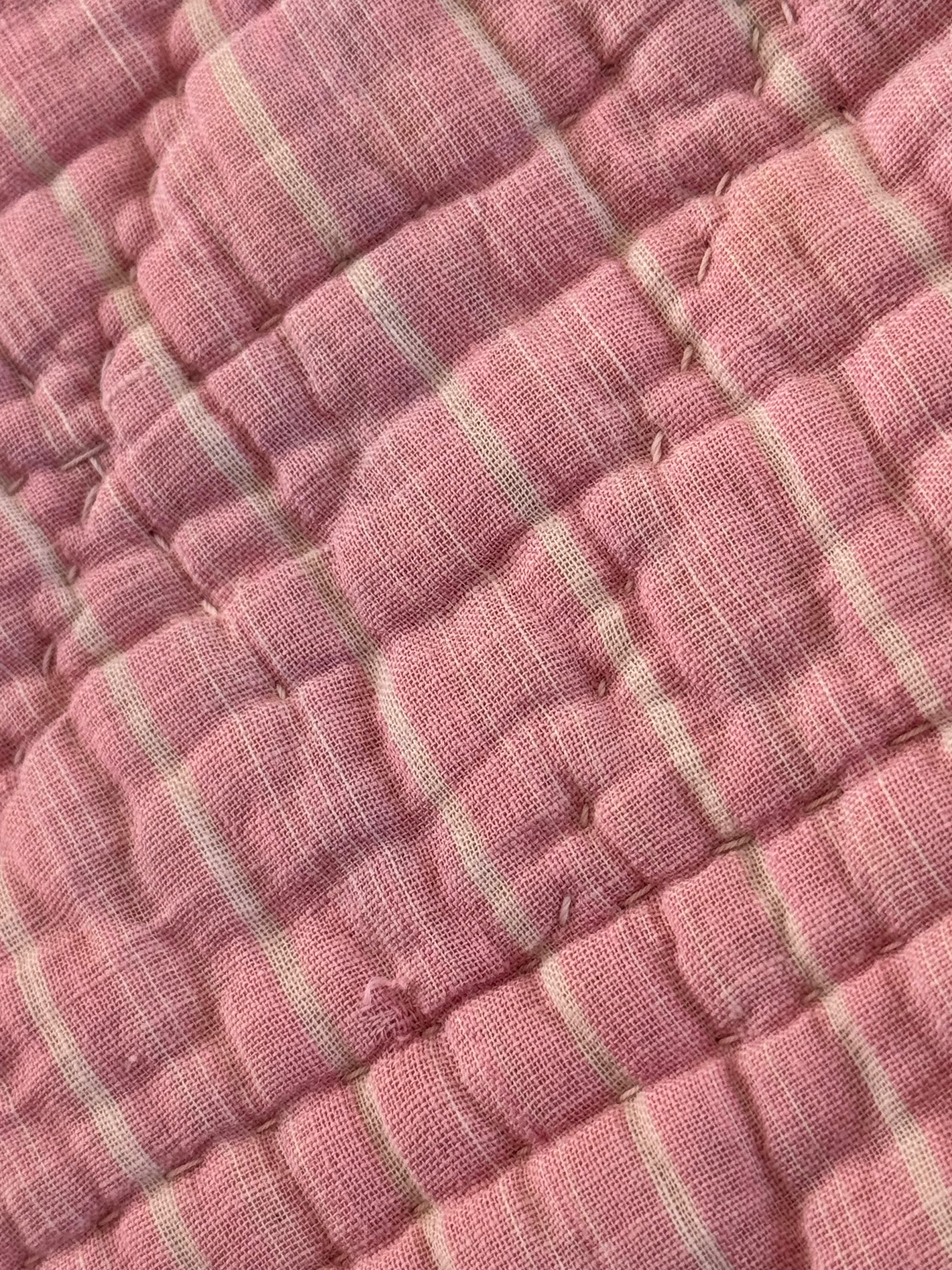 Antique Pink Flying Geese Variation Quilt