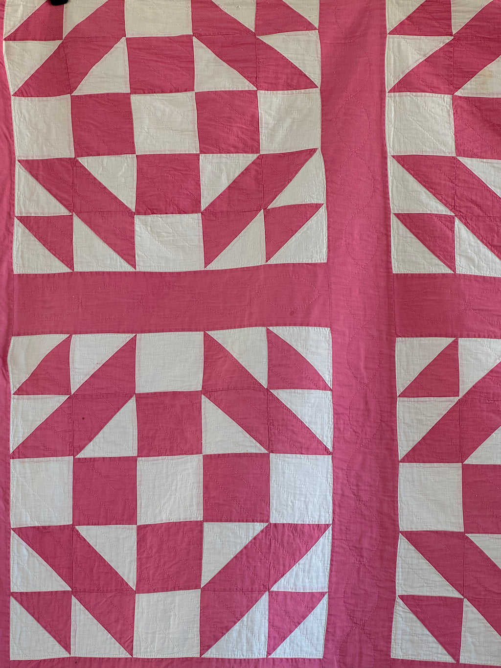 **SOLD Vintage Pink Old Maid's Puzzle Quilt SOLD**
