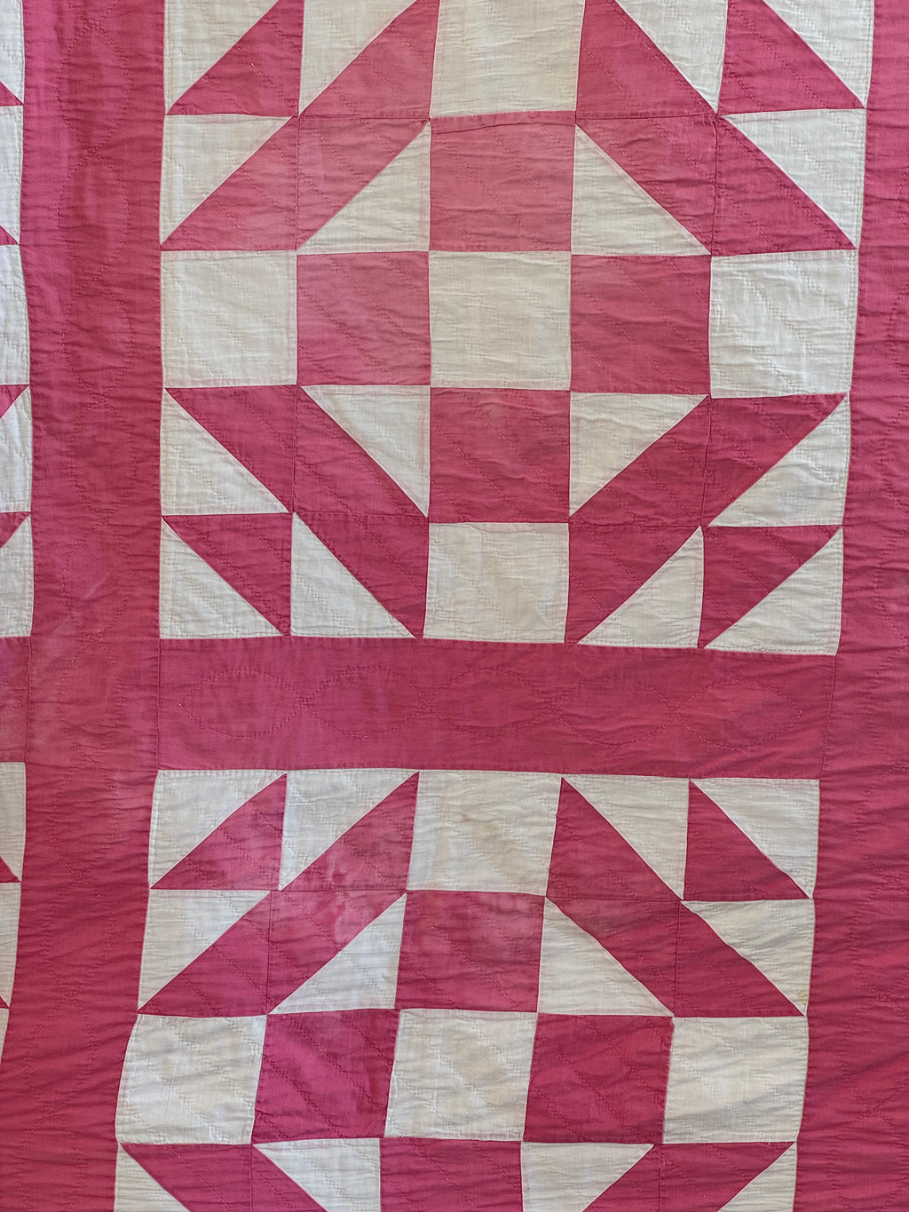 **SOLD Vintage Pink Old Maid's Puzzle Quilt SOLD**