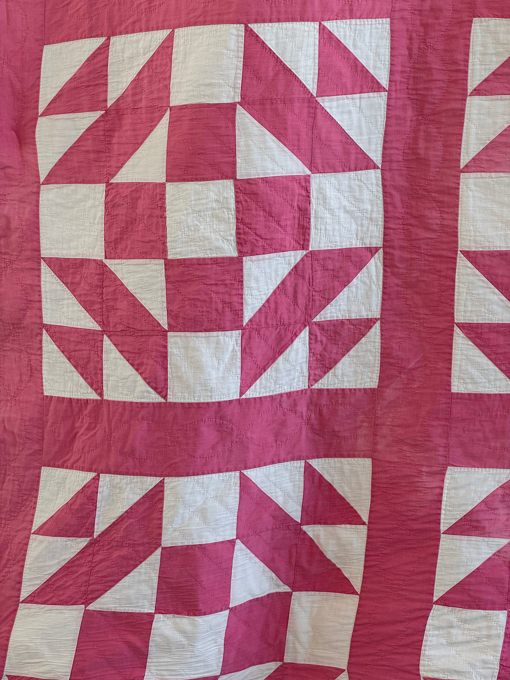 **SOLD Vintage Pink Old Maid's Puzzle Quilt SOLD**