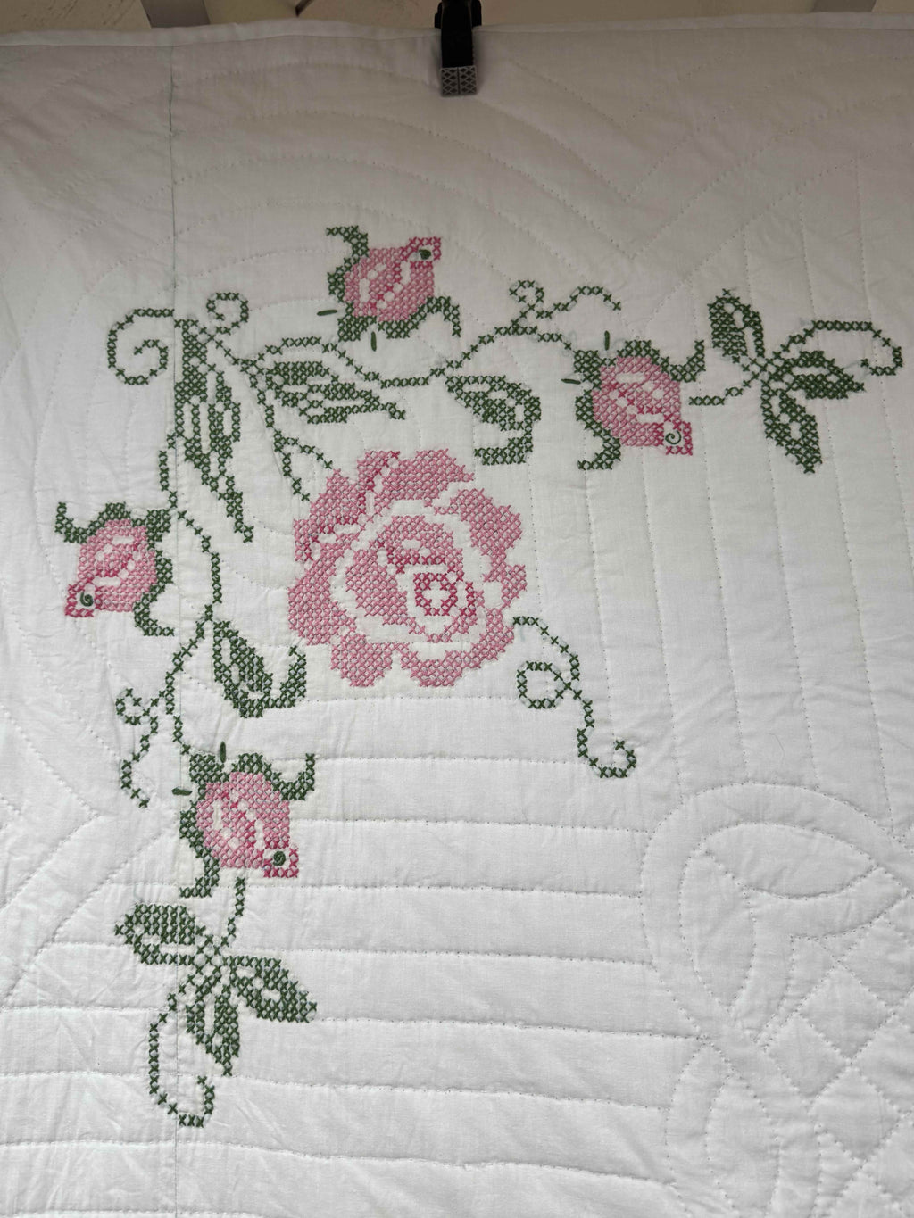 Vintage Quilt Windsor Rose Cross-Stitched Kit Quilt