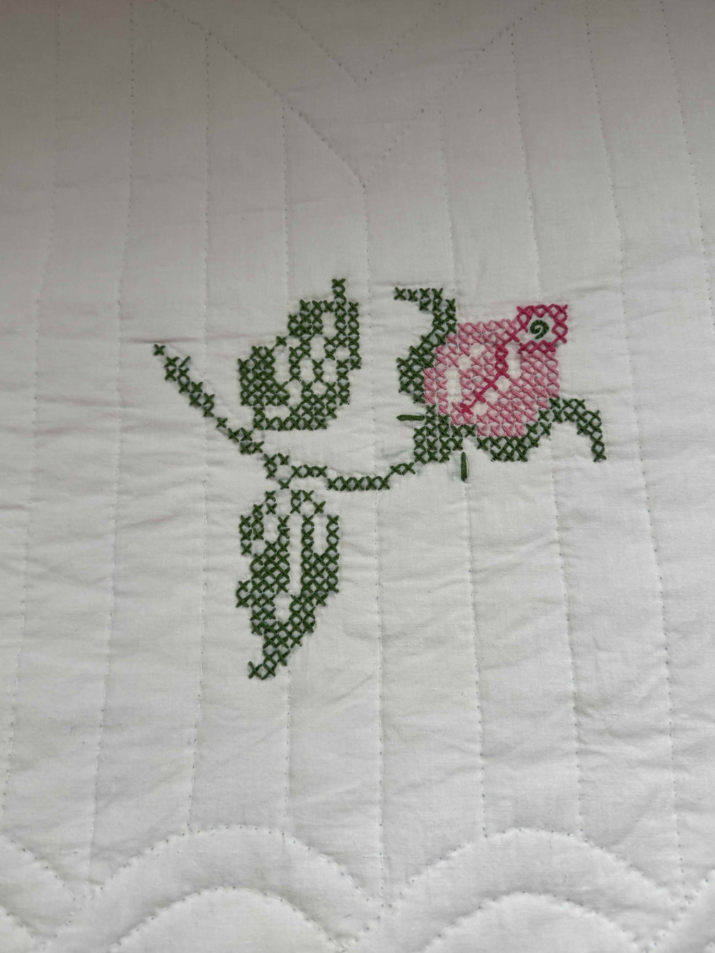 Vintage Quilt Windsor Rose Cross-Stitched Kit Quilt