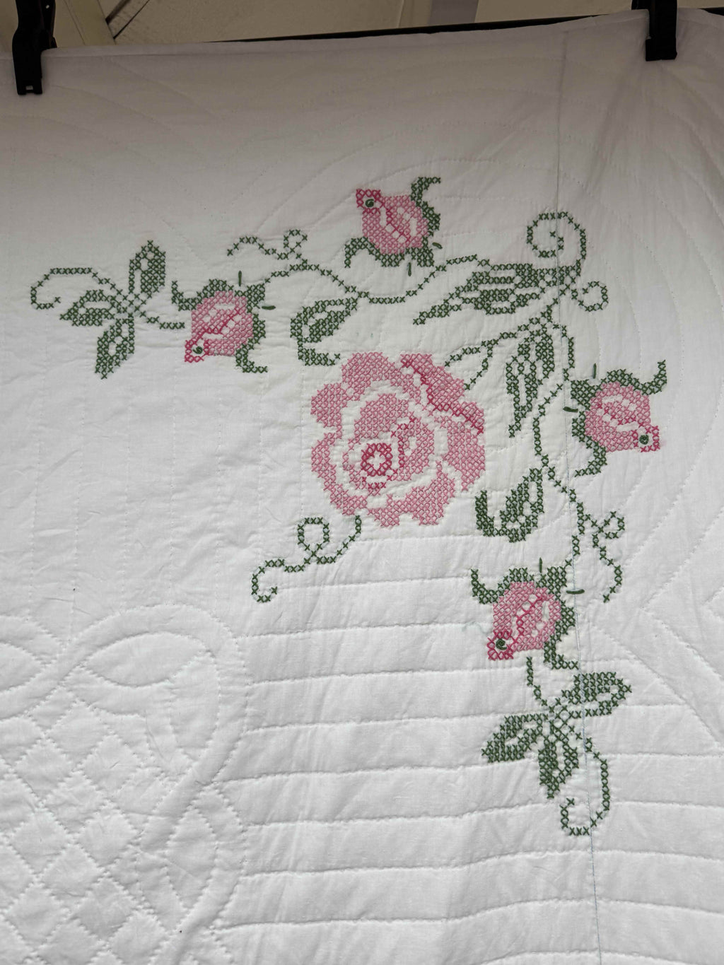 Vintage Quilt Windsor Rose Cross-Stitched Kit Quilt