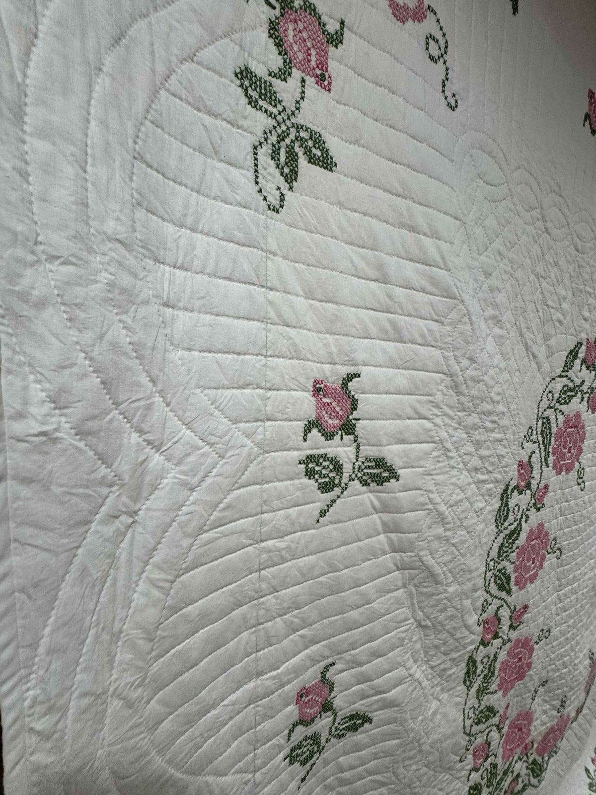 Vintage Quilt Windsor Rose Cross-Stitched Kit Quilt