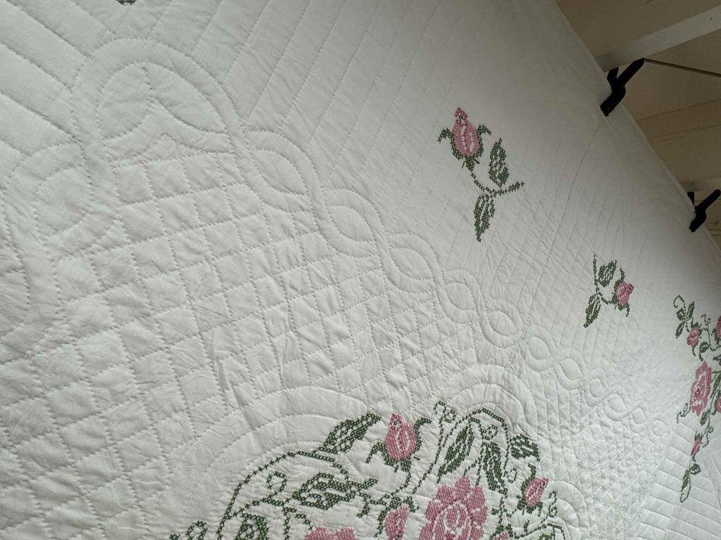 Vintage Quilt Windsor Rose Cross-Stitched Kit Quilt