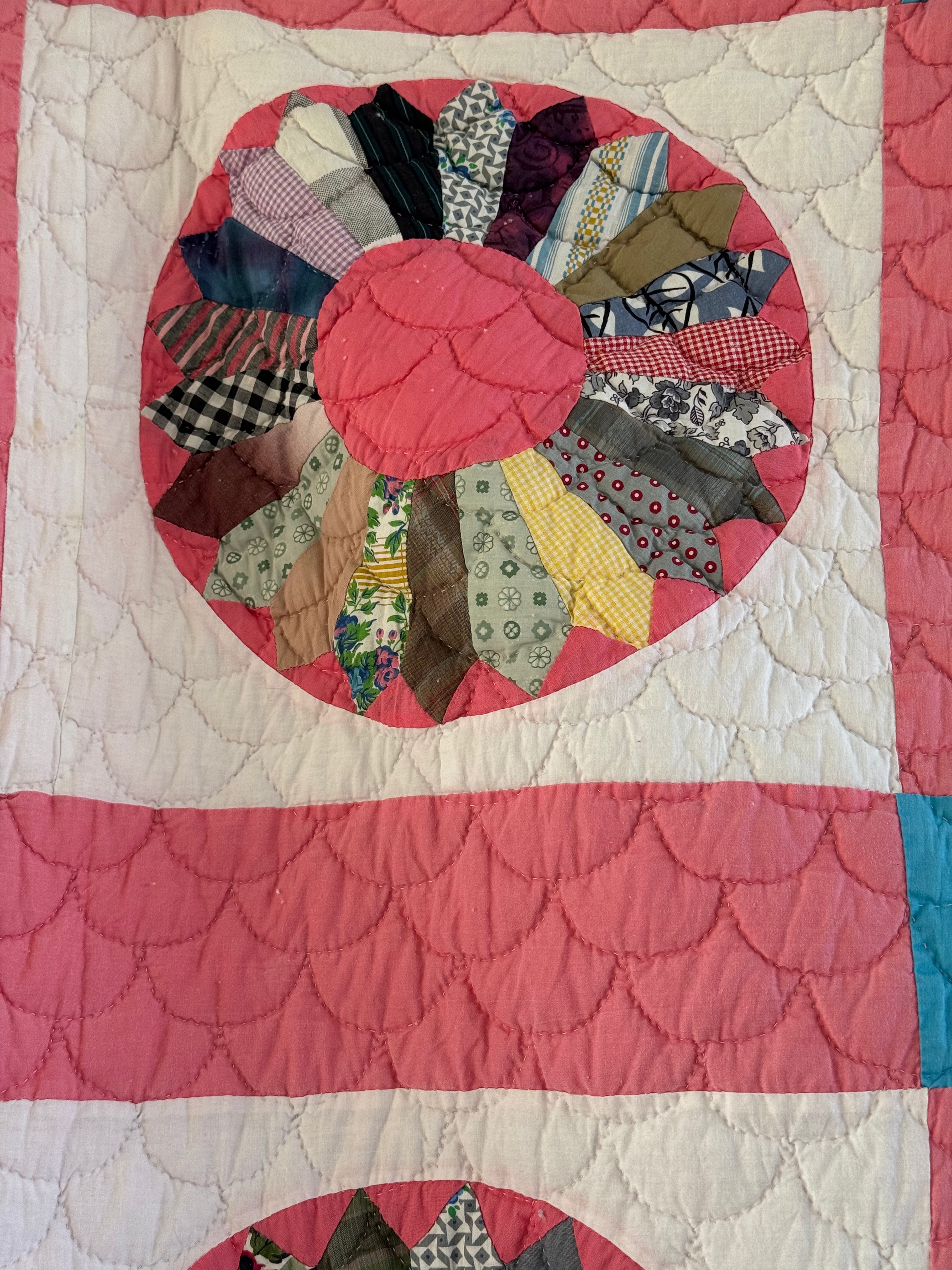 Abbie Cooper's Vintage Dresden Plate Quilt - Dated