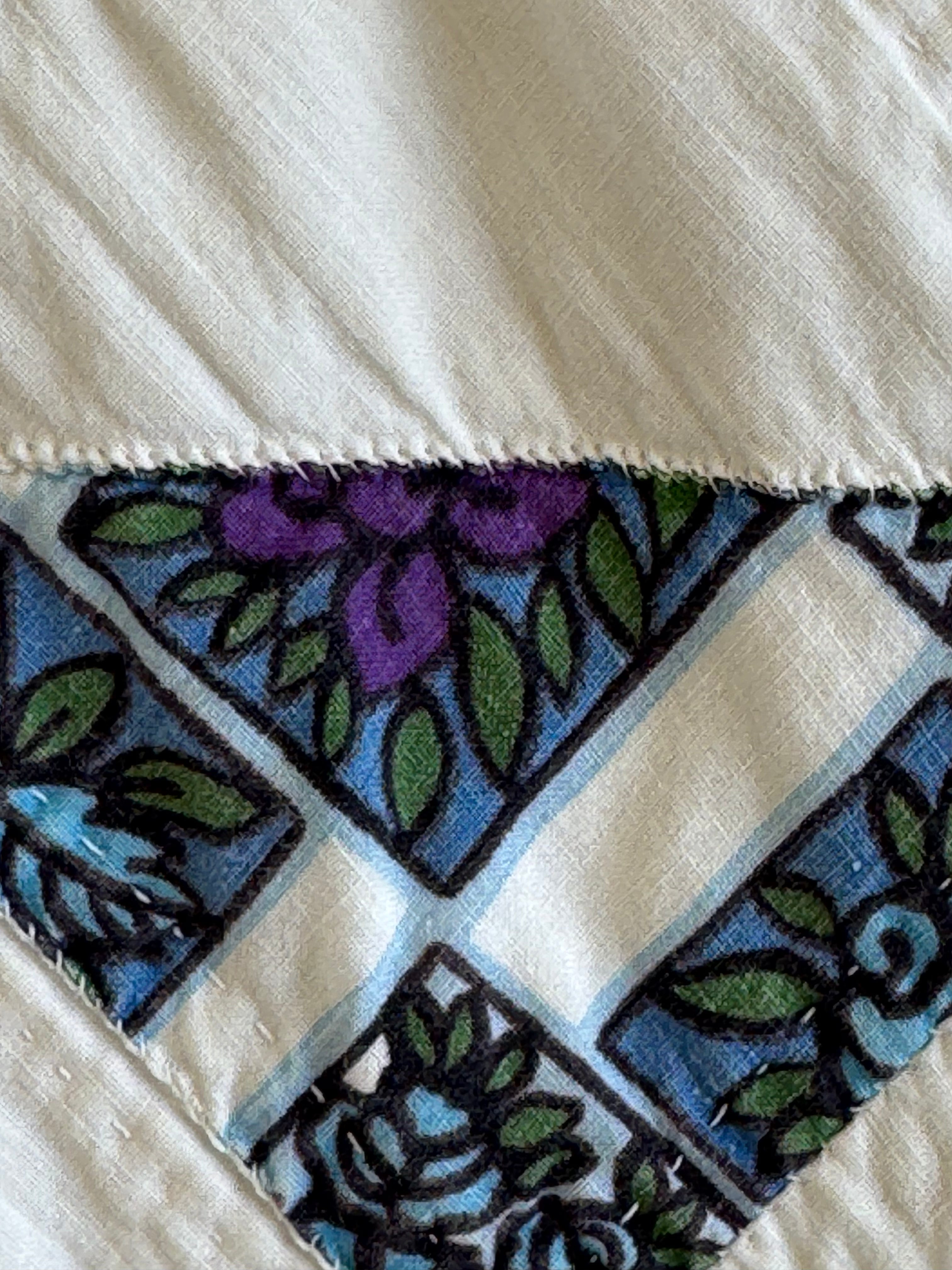 Vintage Reversible Half Square Triangle Feed Sack Qult