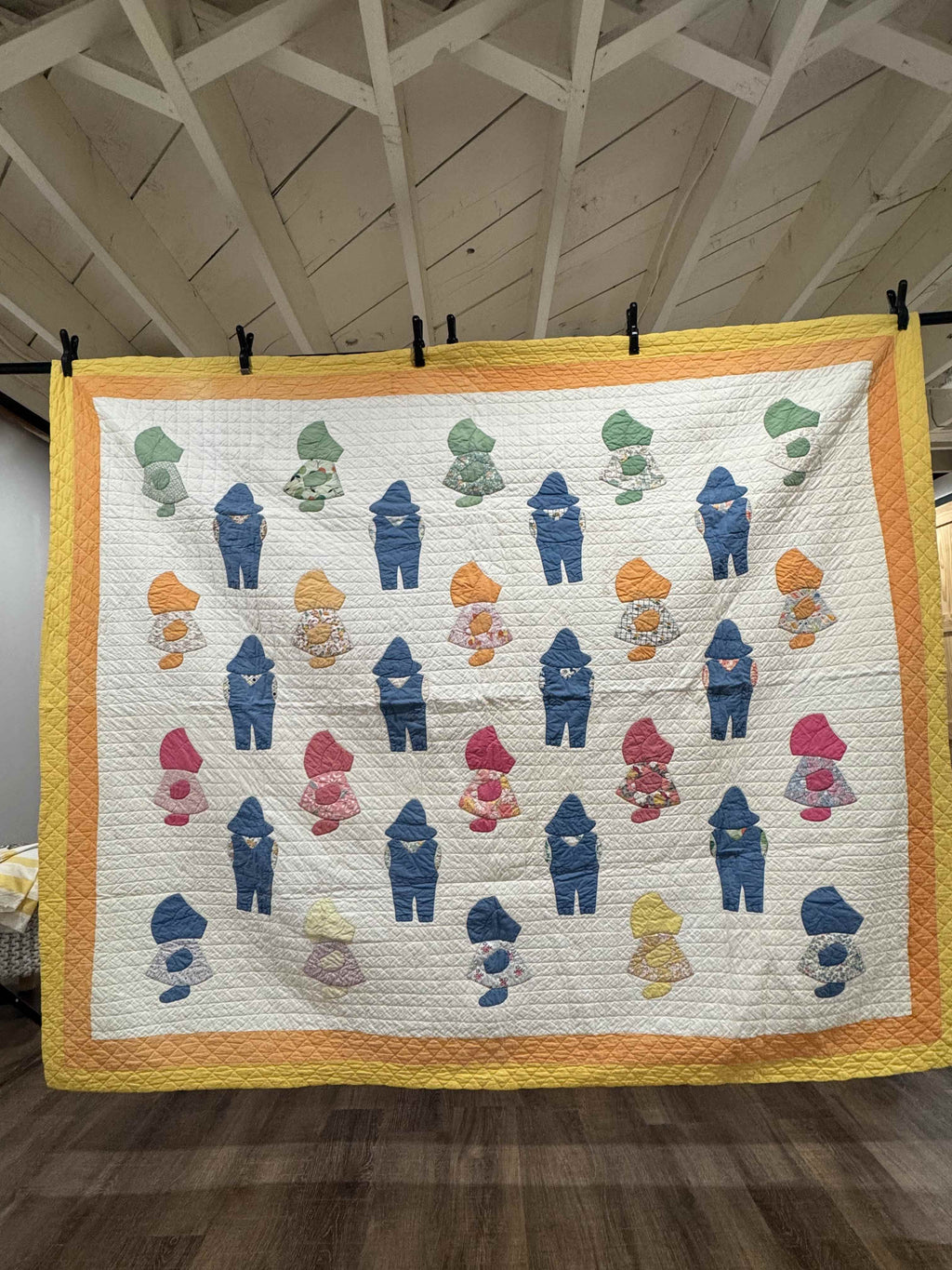 Vintage Quilt Sunbonnet Sue & Overall Sam