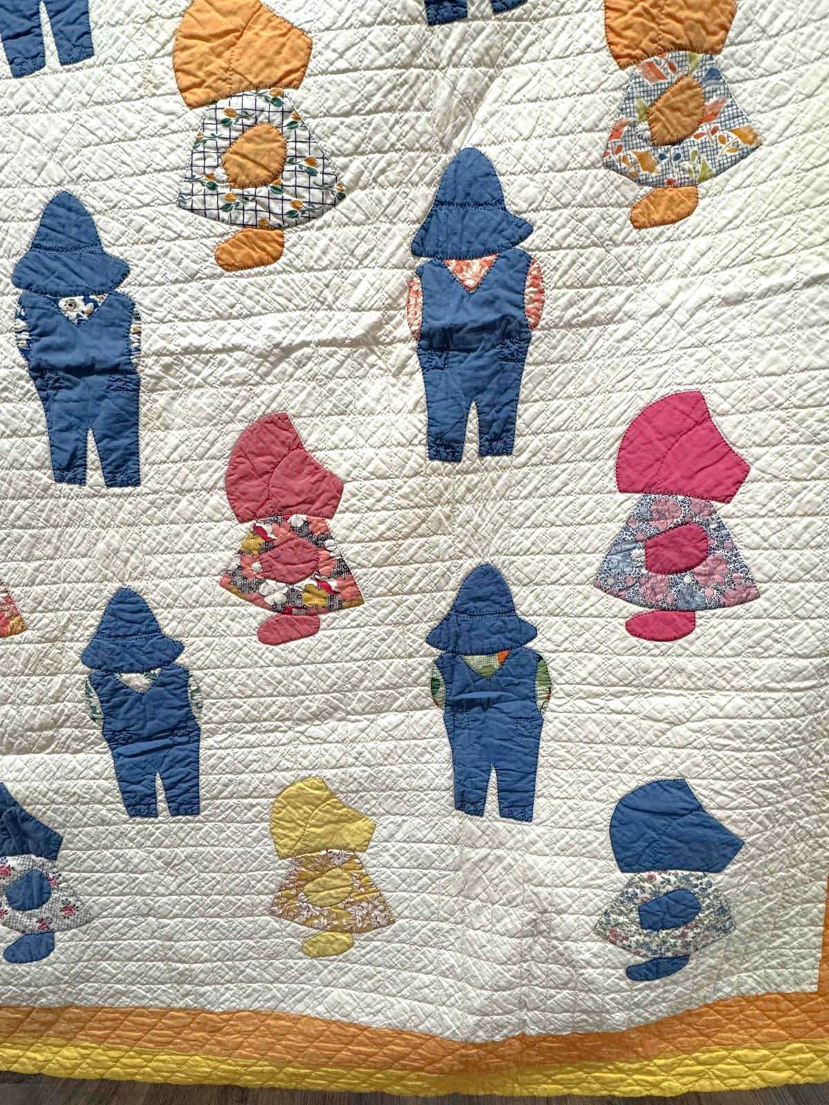 Vintage Quilt Sunbonnet Sue & Overall Sam