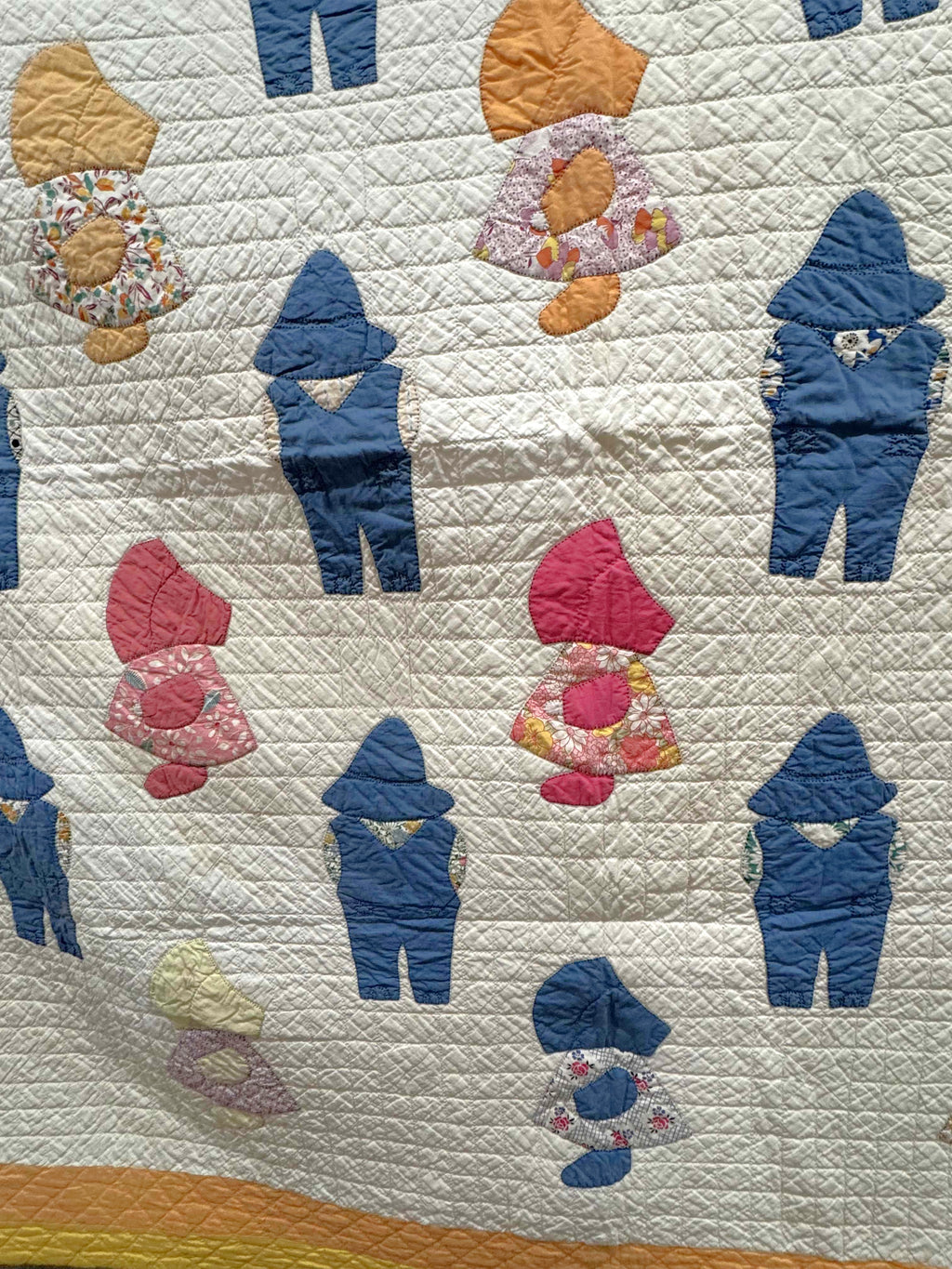 Vintage Quilt Sunbonnet Sue & Overall Sam