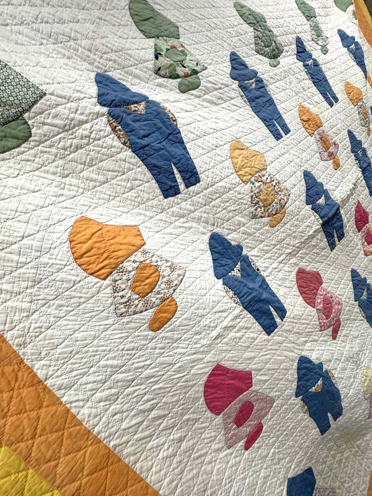 Vintage Quilt Sunbonnet Sue & Overall Sam