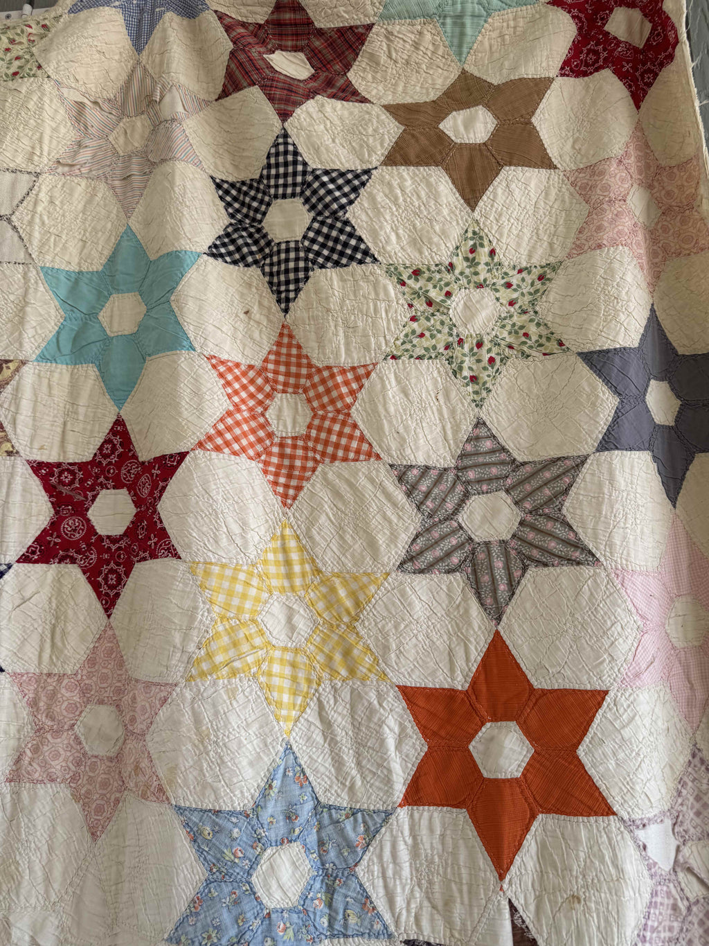 Vintage Quilt Hexagonal Star