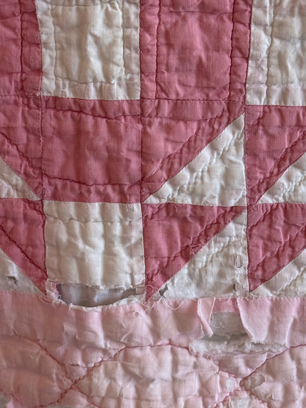 **SOLD** CUTTER - Churn Dash Pink and White - CUTTER **SOLD**