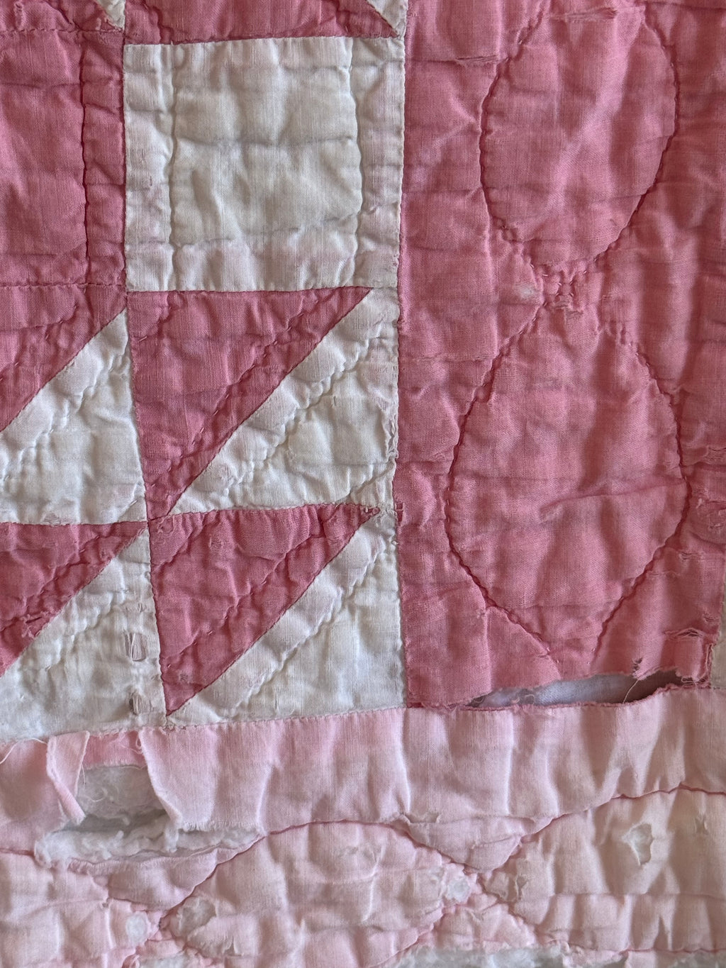 **SOLD** CUTTER - Churn Dash Pink and White - CUTTER **SOLD**