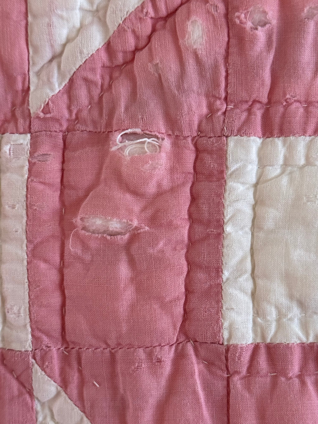 **SOLD** CUTTER - Churn Dash Pink and White - CUTTER **SOLD**