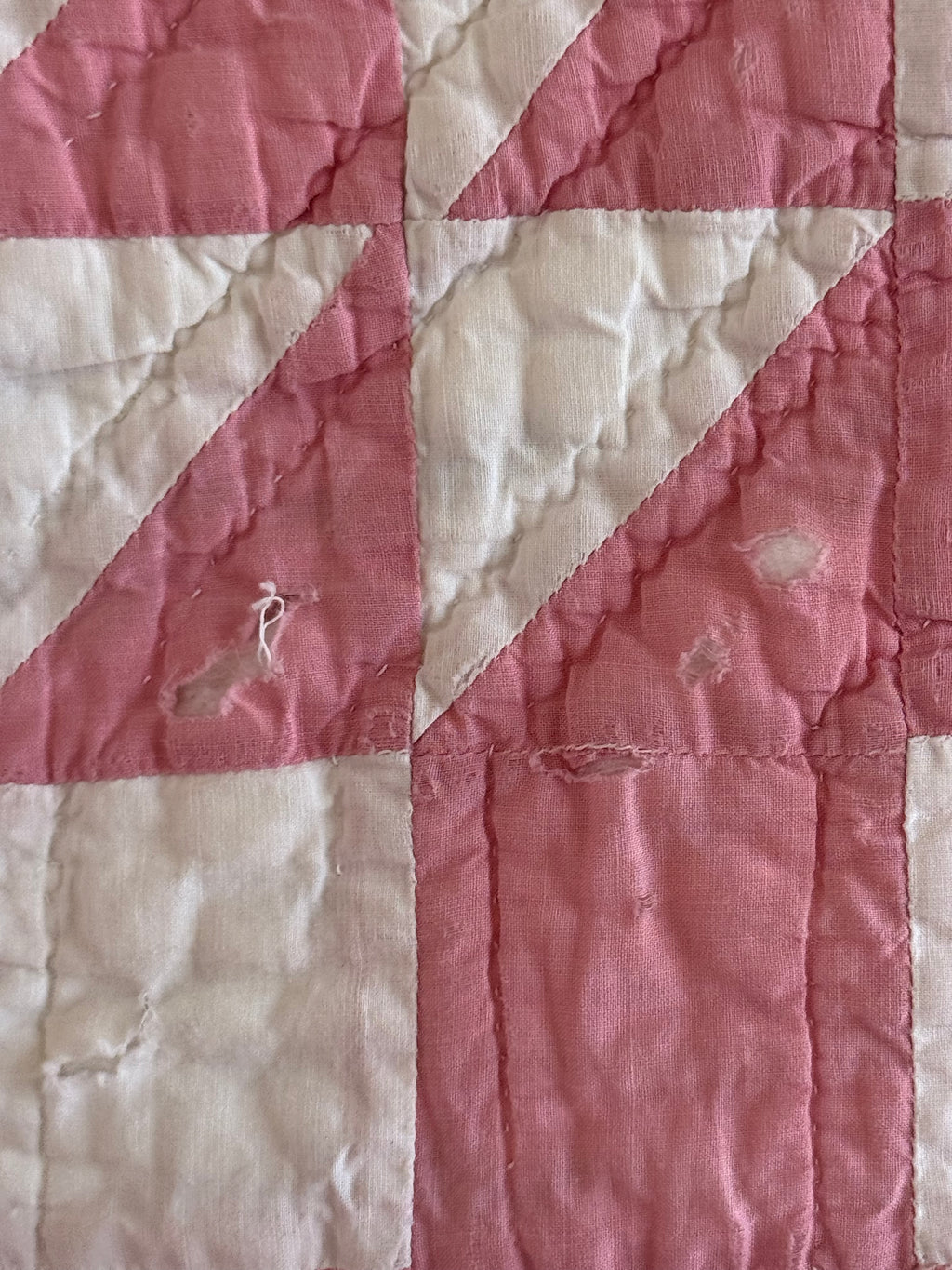 **SOLD** CUTTER - Churn Dash Pink and White - CUTTER **SOLD**