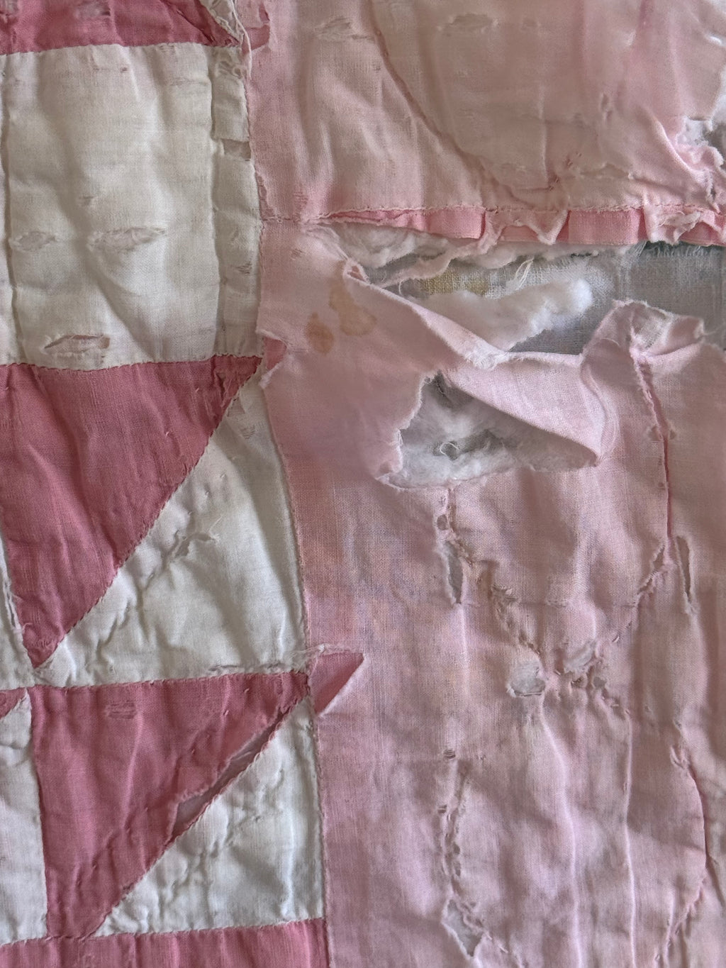 **SOLD** CUTTER - Churn Dash Pink and White - CUTTER **SOLD**
